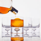 Crystal Bubble Heavy Base Whiskey Glass Tumbler - Set of 4 (9.5oz) - POPvault