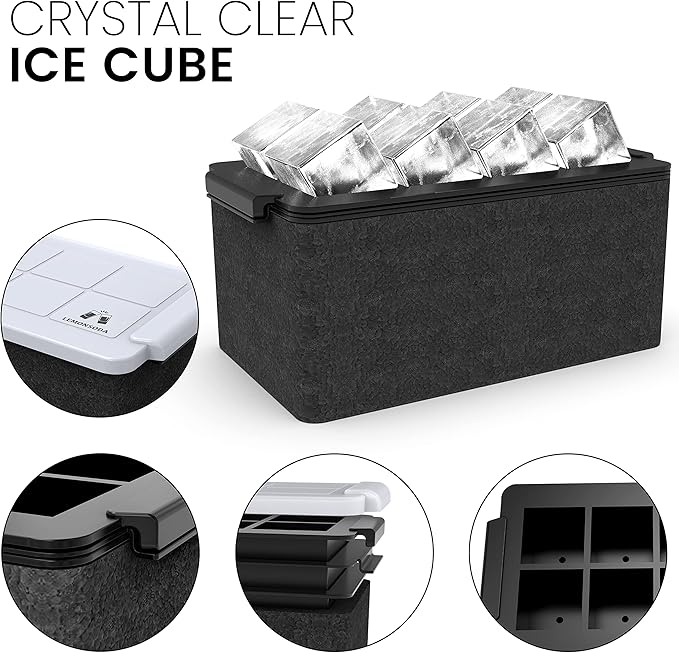 Crystal Clear Ice Cube Maker Mold - Eight 2" Square Ice Cubes - POPvault