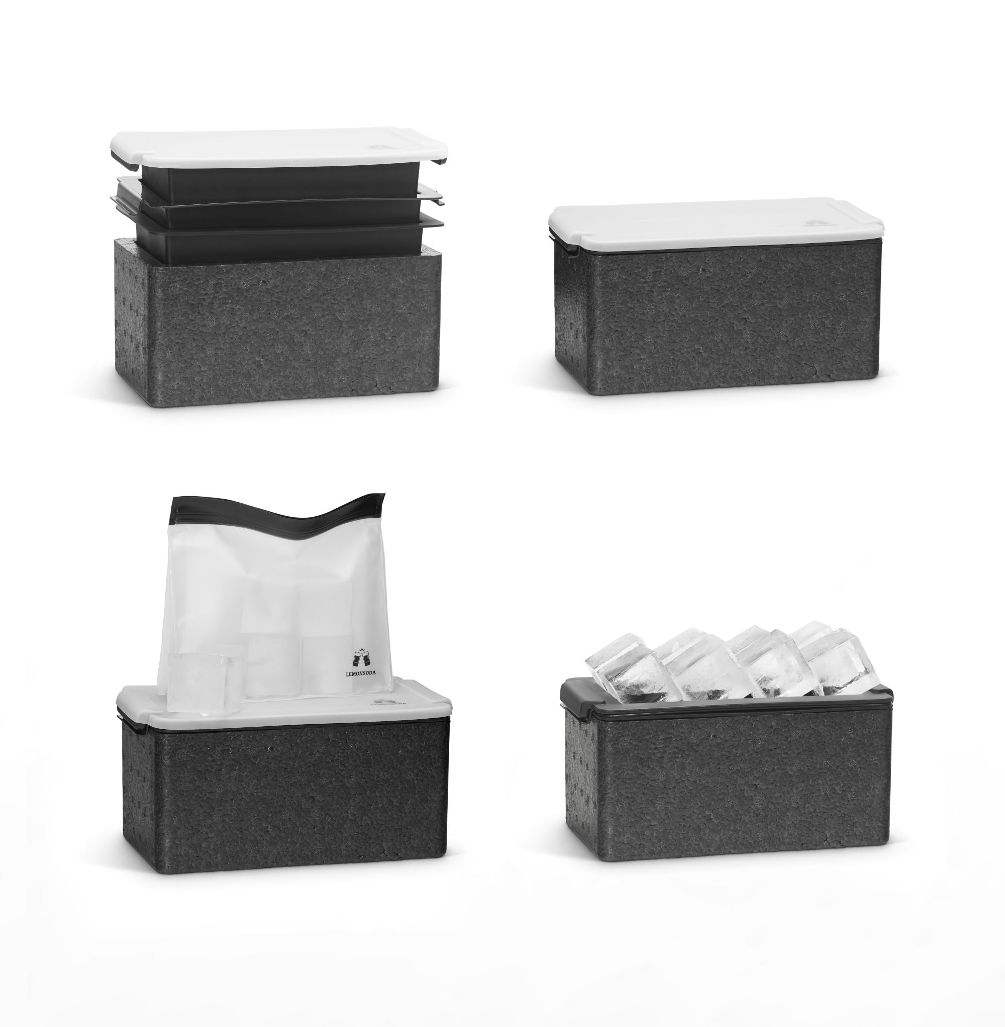 Crystal Clear Ice Cube Maker Mold - Eight 2" Square Ice Cubes - POPvault