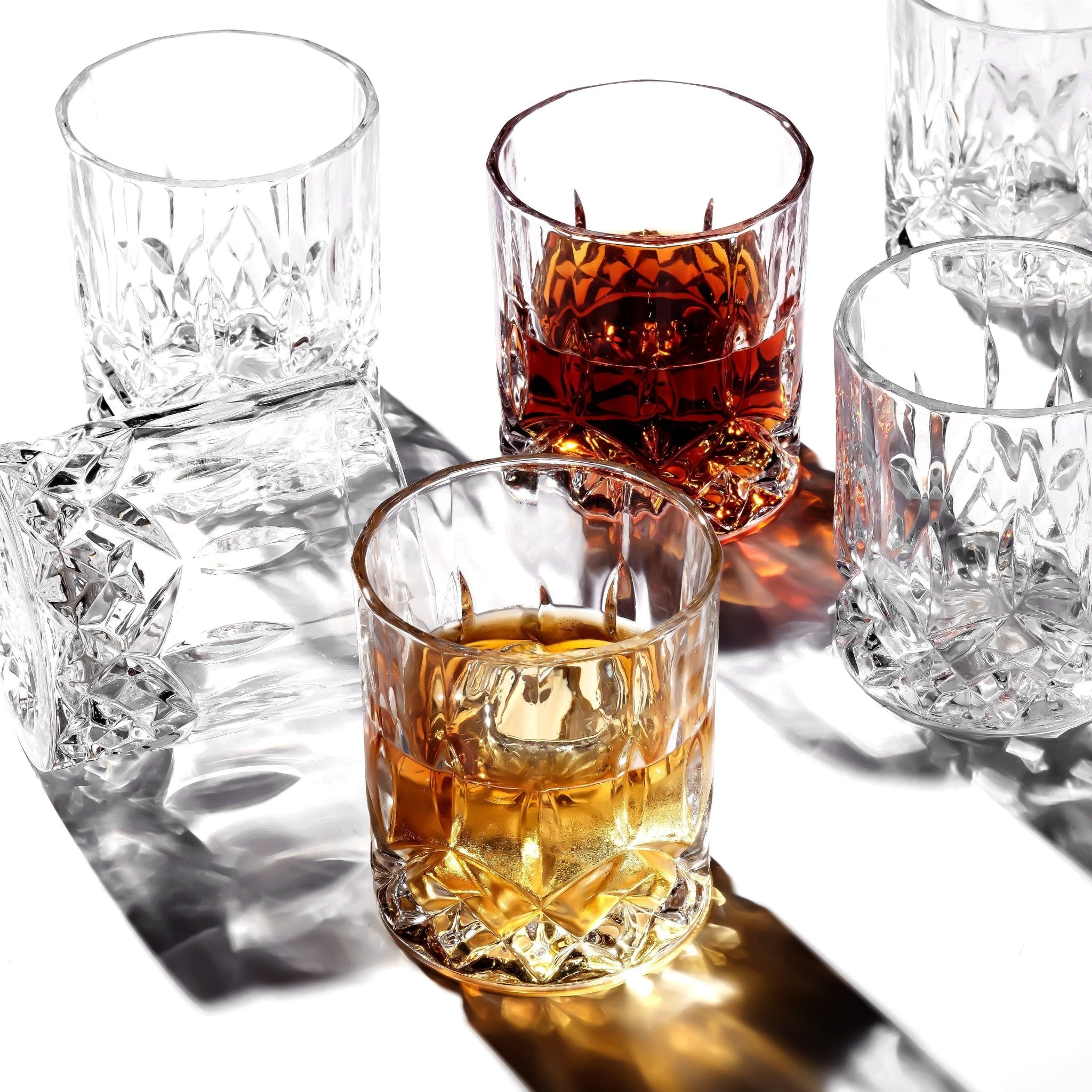 Crystal Cut Old Fashioned Whiskey Glasses (10oz) - POPvault