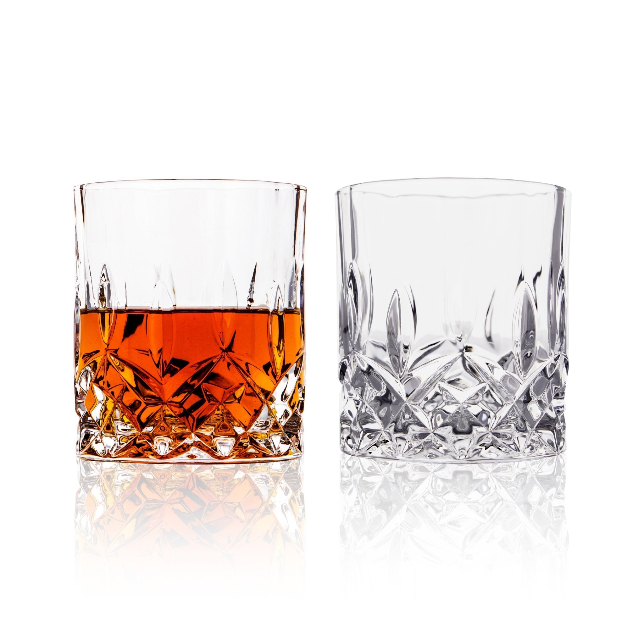 Crystal Cut Old Fashioned Whiskey Glasses (10oz) - POPvault