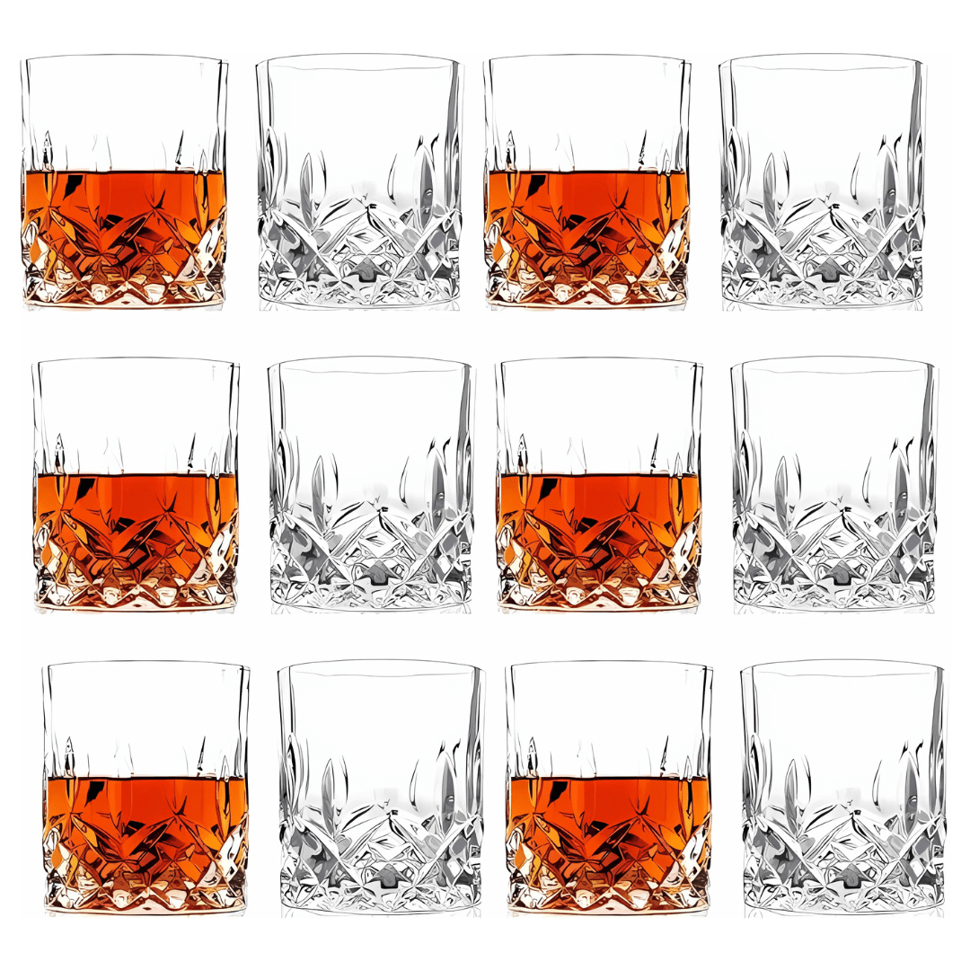 Crystal Cut Old Fashioned Whiskey Glasses (10oz) - POPvault