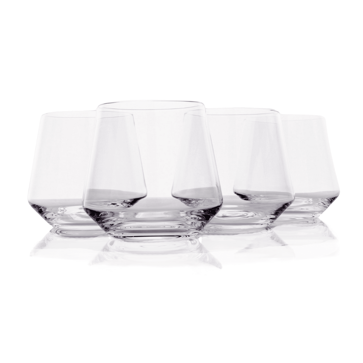 Crystal Old Fashioned Whiskey Glasses - Set of 4 - 13.5oz - POPvault