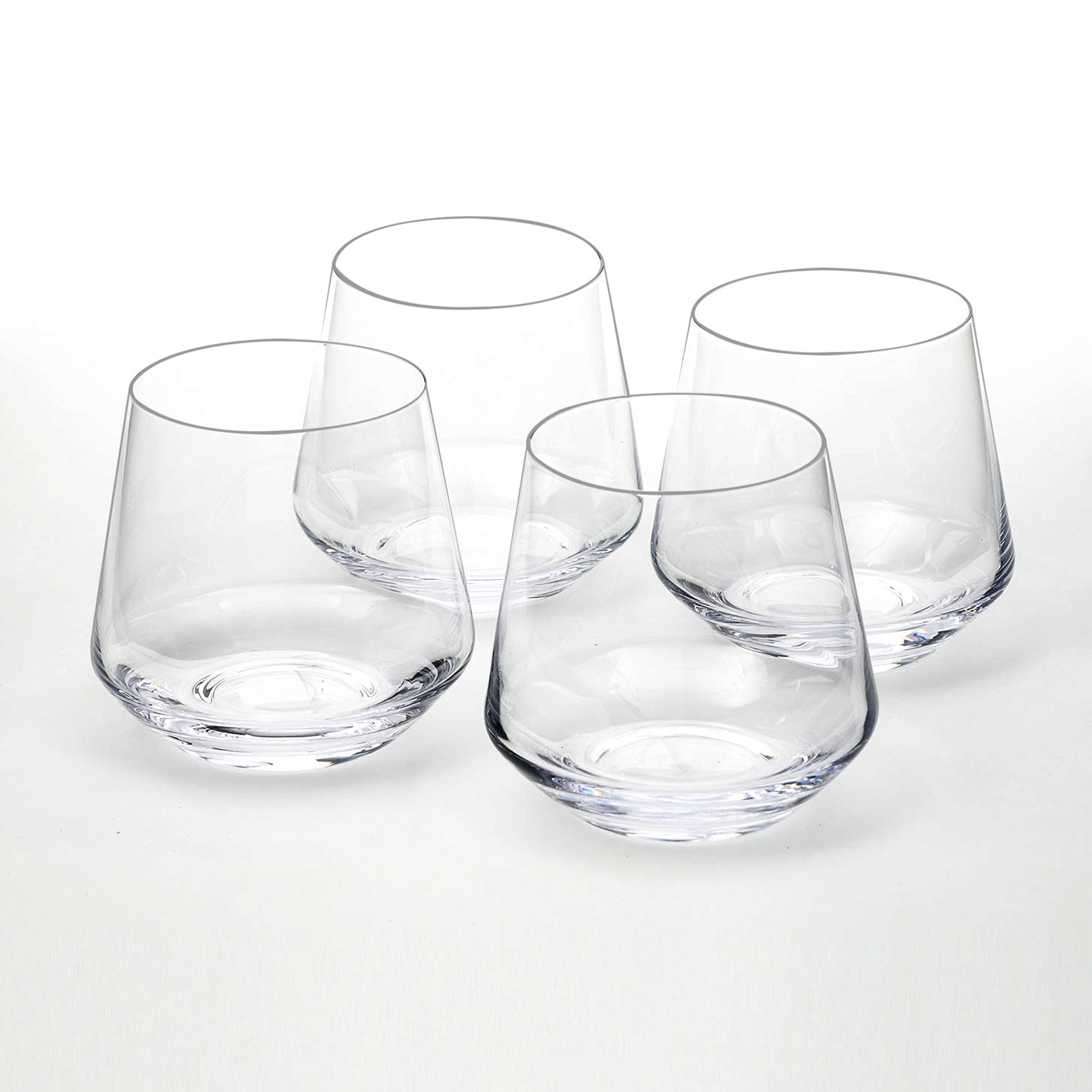 Crystal Old Fashioned Whiskey Glasses - Set of 4 - 13.5oz - POPvault