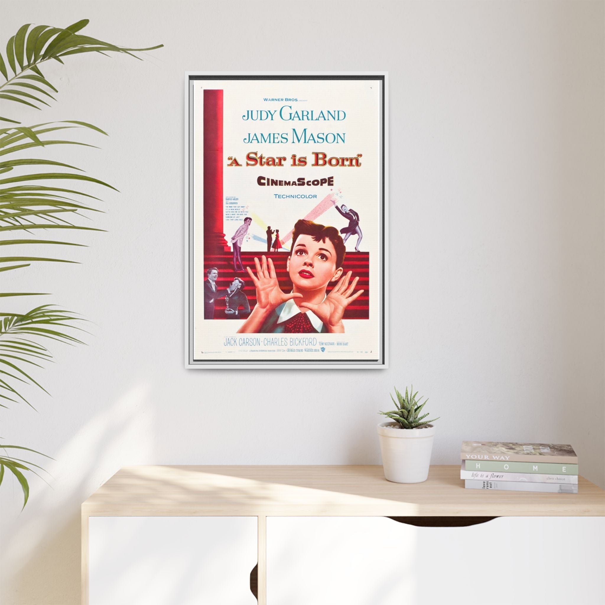 Cult Classic Large Gallery Framed Canvas 20" x 30" Movie Poster Art - A Star Is Born 1954 - POPvault