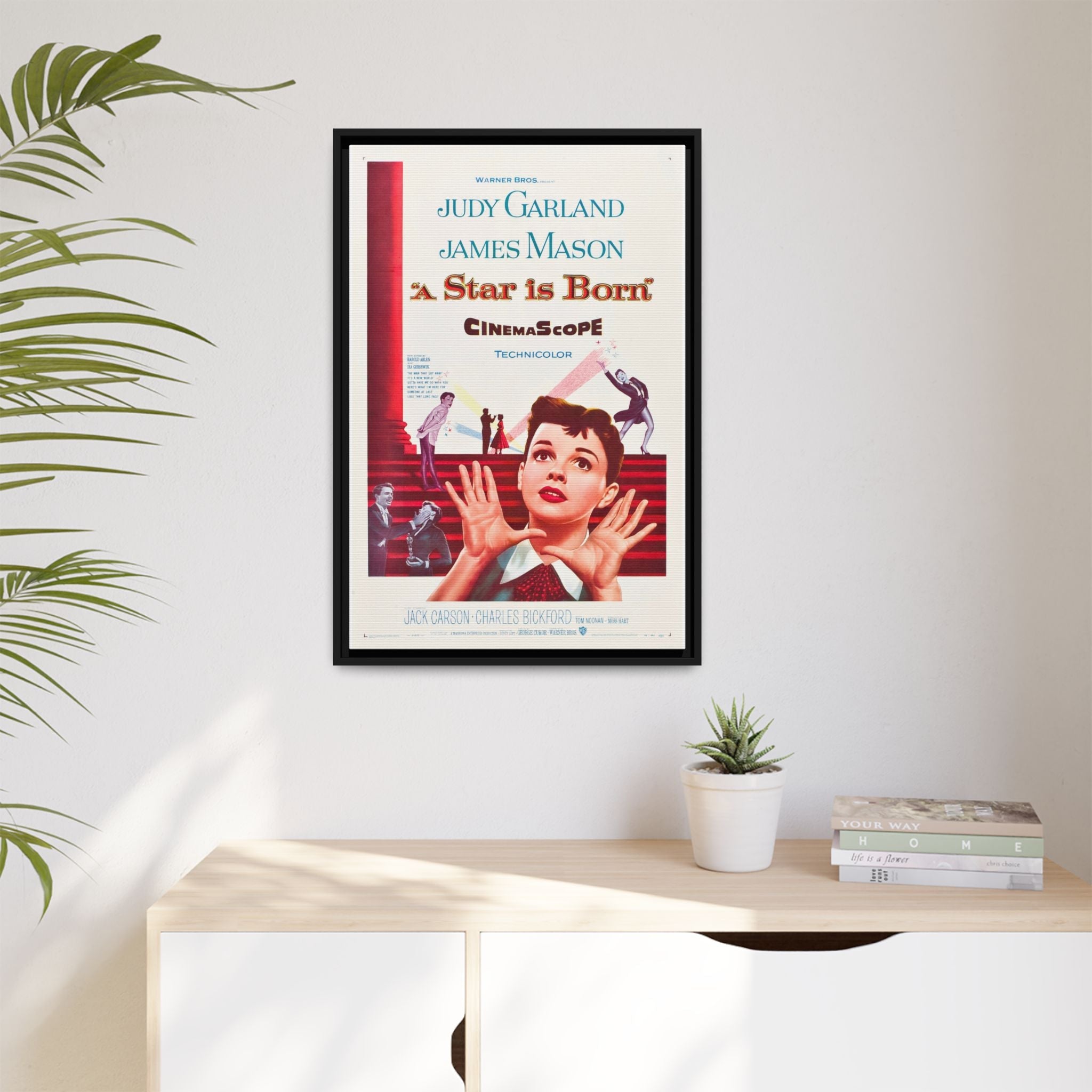 Cult Classic Large Gallery Framed Canvas 20" x 30" Movie Poster Art - A Star Is Born 1954 - POPvault
