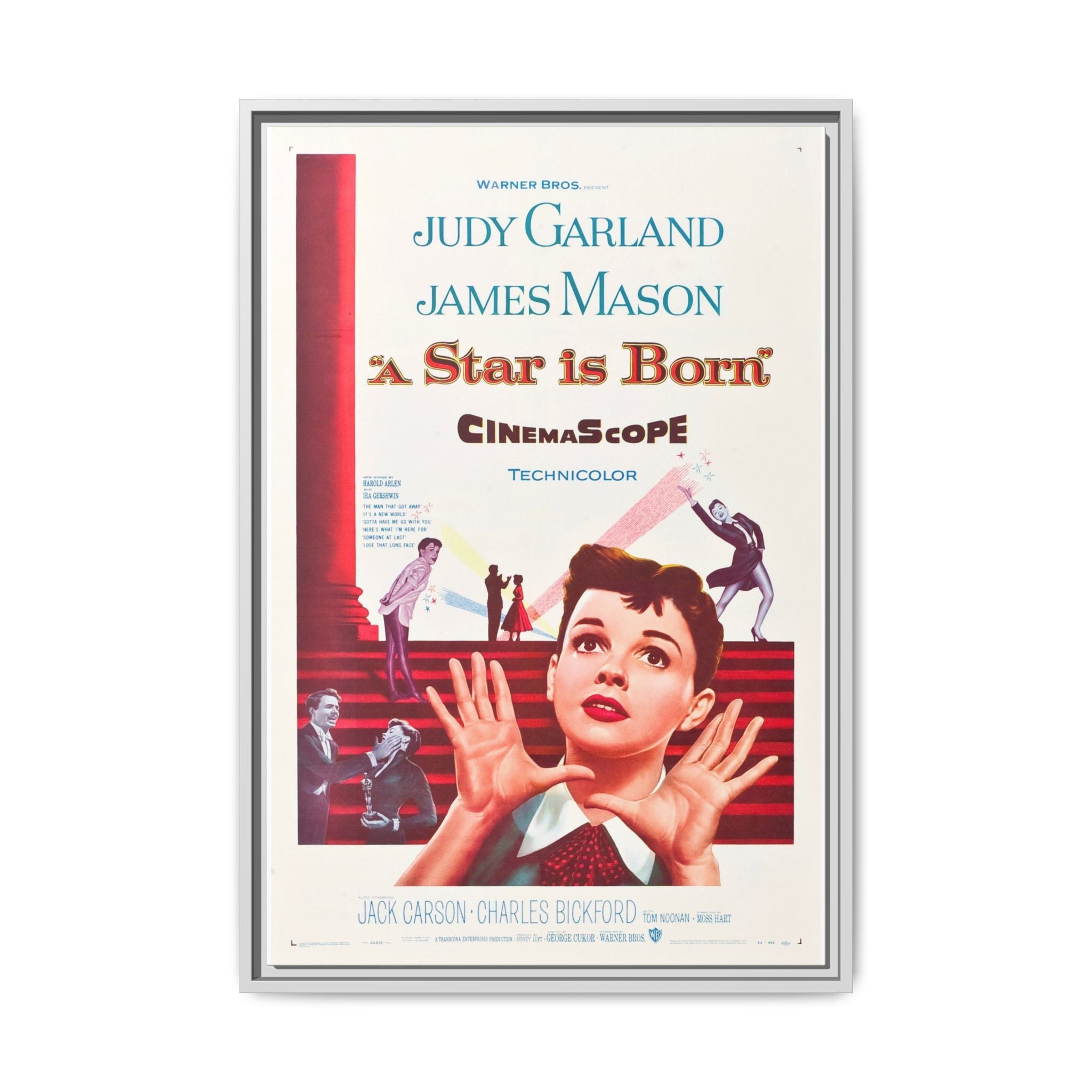 Cult Classic Large Gallery Framed Canvas 20" x 30" Movie Poster Art - A Star Is Born 1954 - POPvault