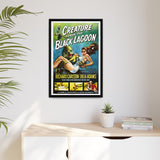 Cult Classic Large Gallery Framed Canvas 20" x 30" Movie Poster Art - Creature From The Black Lagoon 1954 - POPvault
