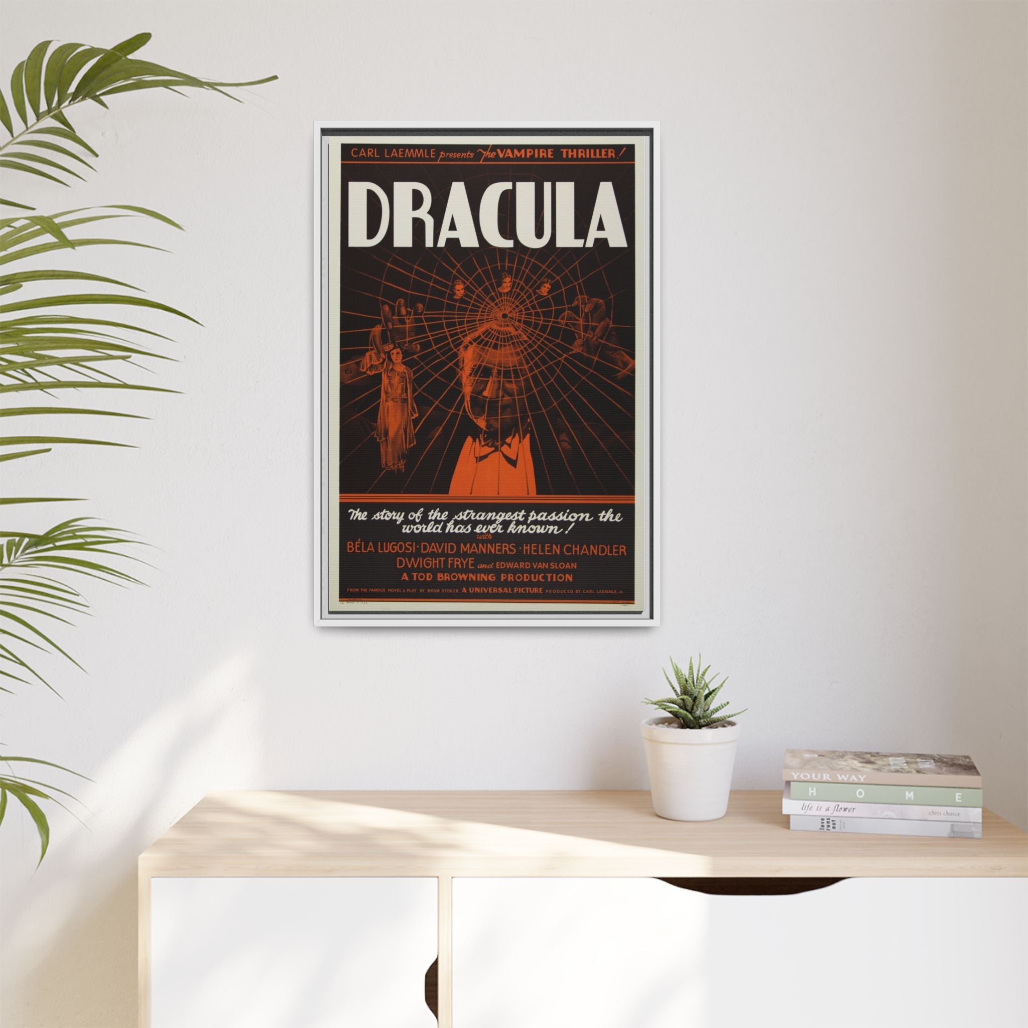 Cult Classic Large Gallery Framed Canvas 20" x 30" Movie Poster Art - Dracula Original 1931 - POPvault