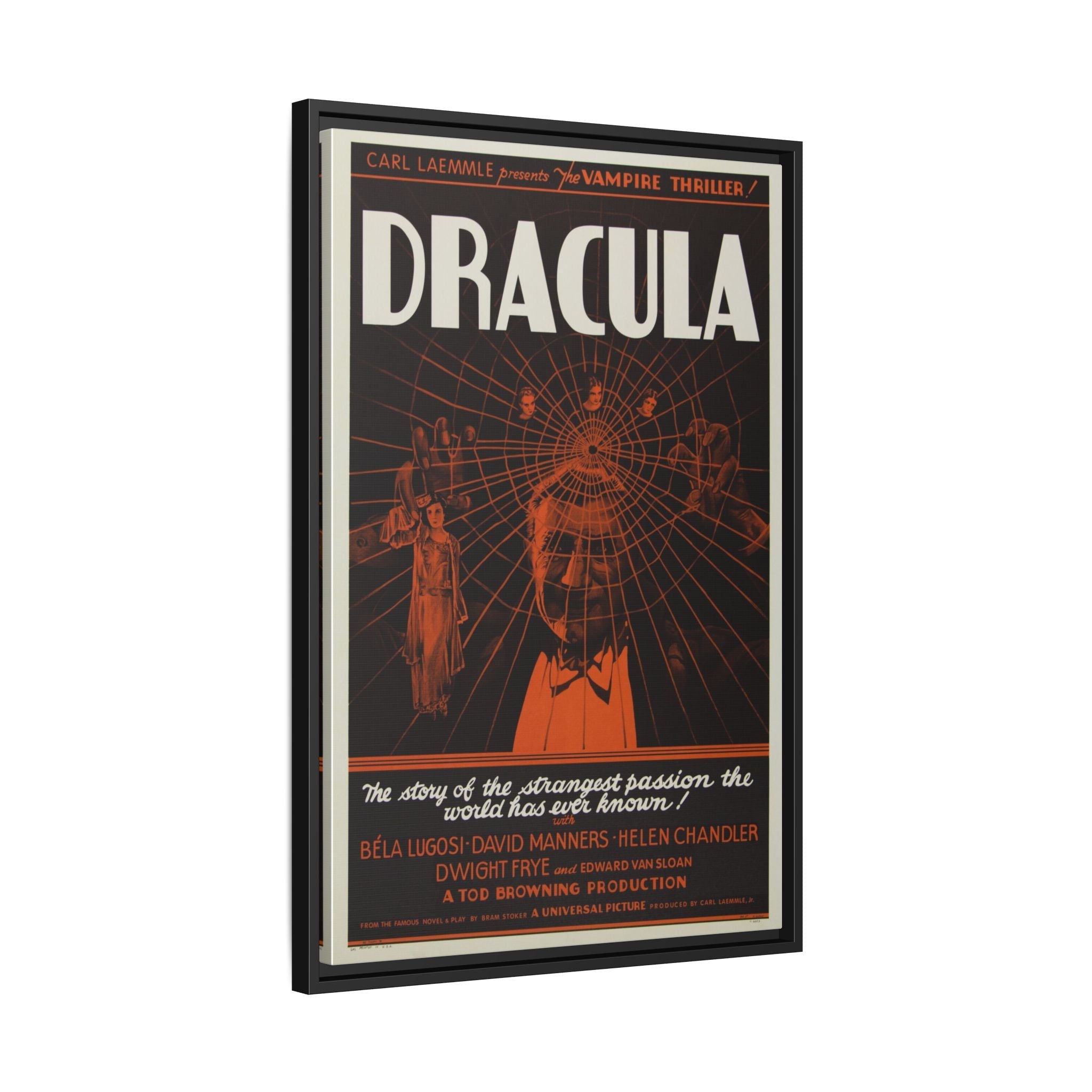 Cult Classic Large Gallery Framed Canvas 20" x 30" Movie Poster Art - Dracula Original 1931 - POPvault