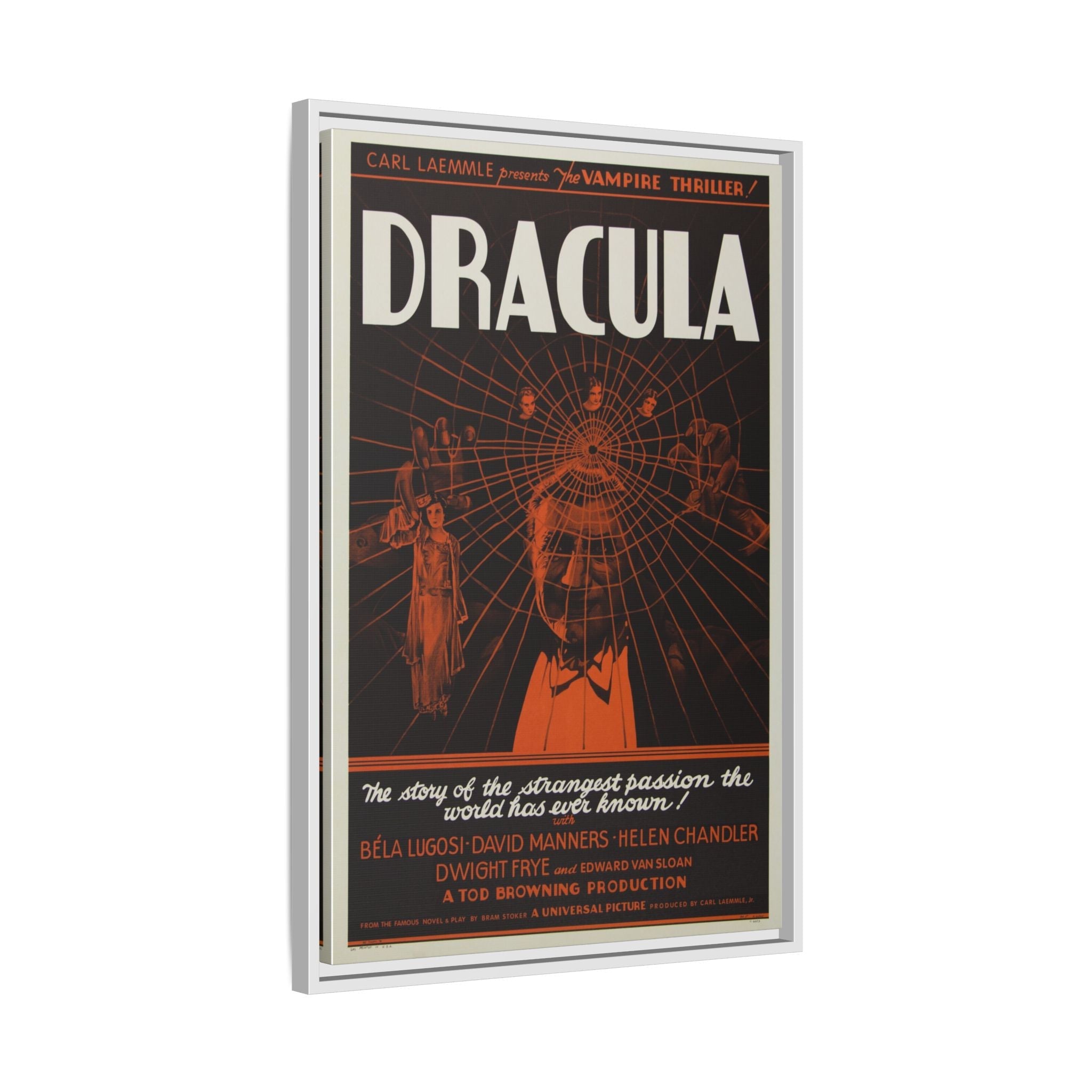Cult Classic Large Gallery Framed Canvas 20" x 30" Movie Poster Art - Dracula Original 1931 - POPvault