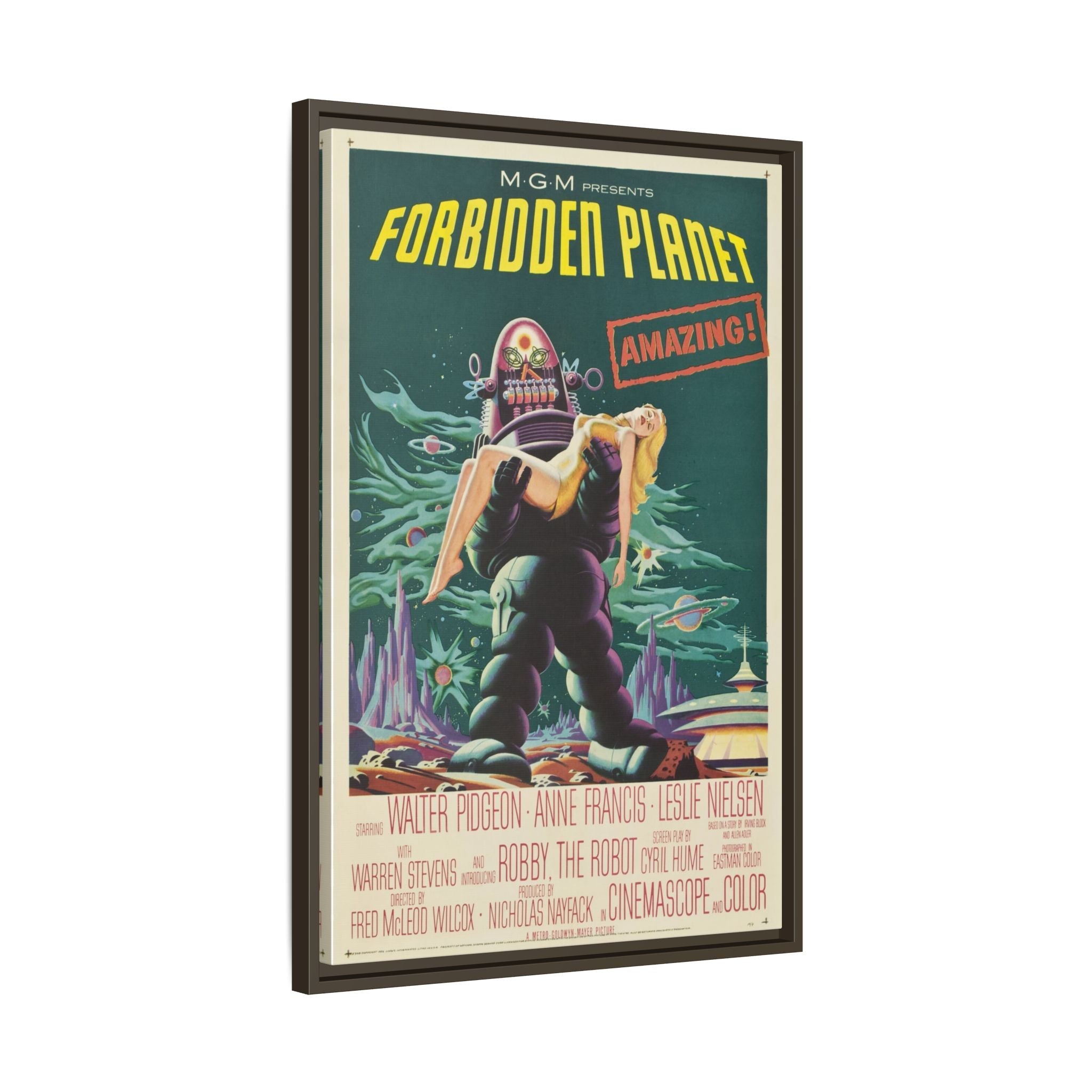 Cult Classic Large Gallery Framed Canvas 20" x 30" Movie Poster Art - Forbidden Planet 1956 - POPvault