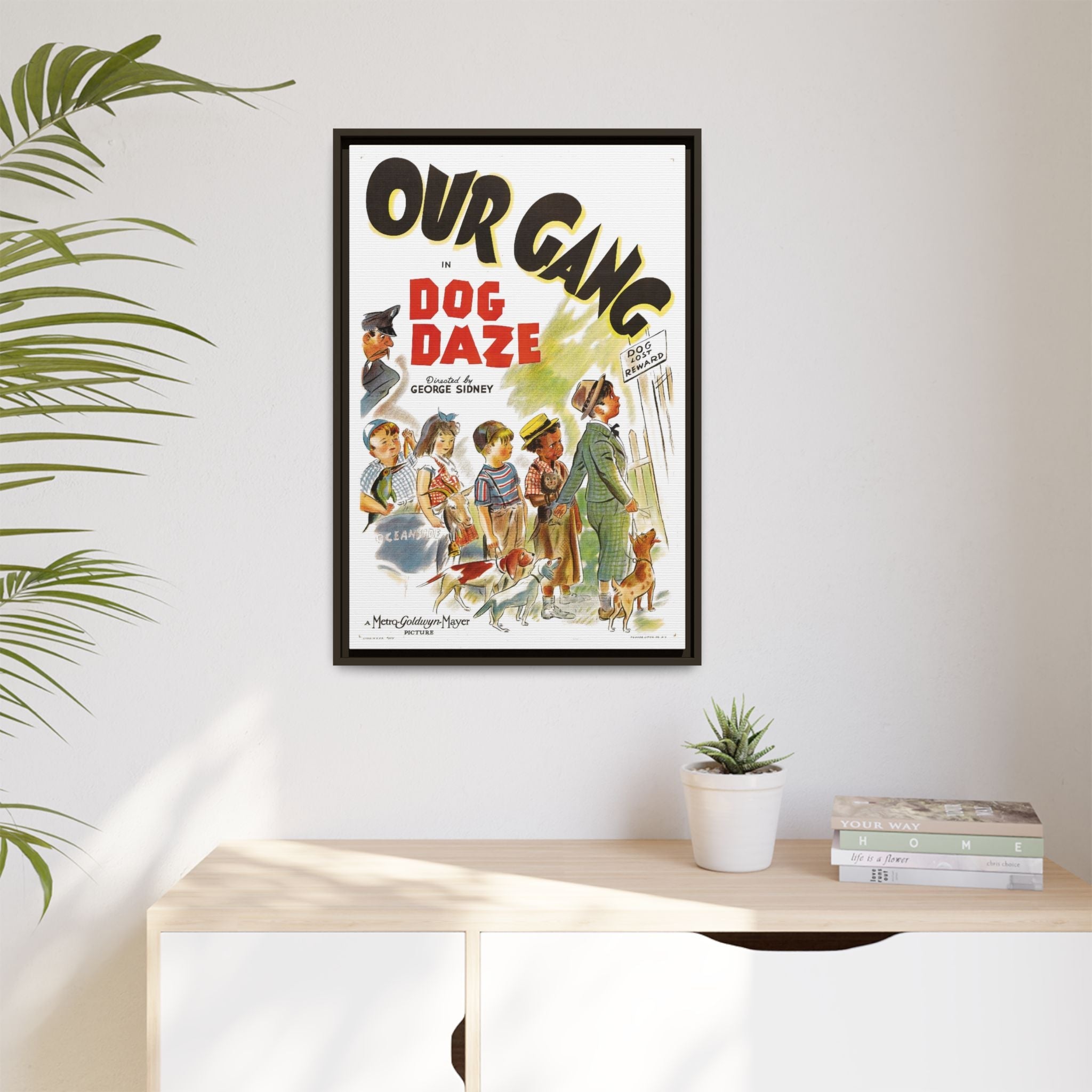 Cult Classic Large Gallery Framed Canvas 20" x 30" Movie Poster Art - Our Gang Dog Daze 1939 - POPvault