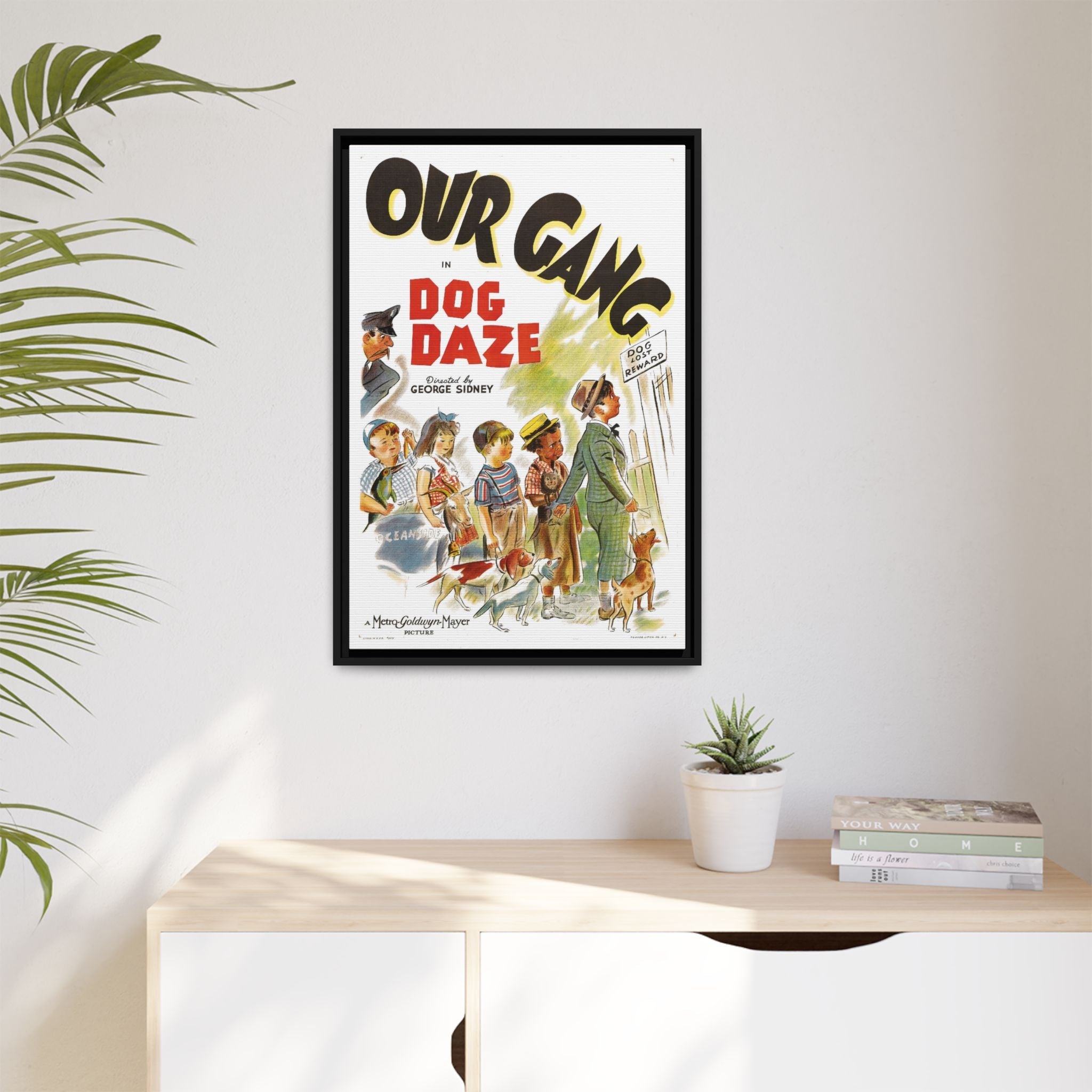 Cult Classic Large Gallery Framed Canvas 20" x 30" Movie Poster Art - Our Gang Dog Daze 1939 - POPvault