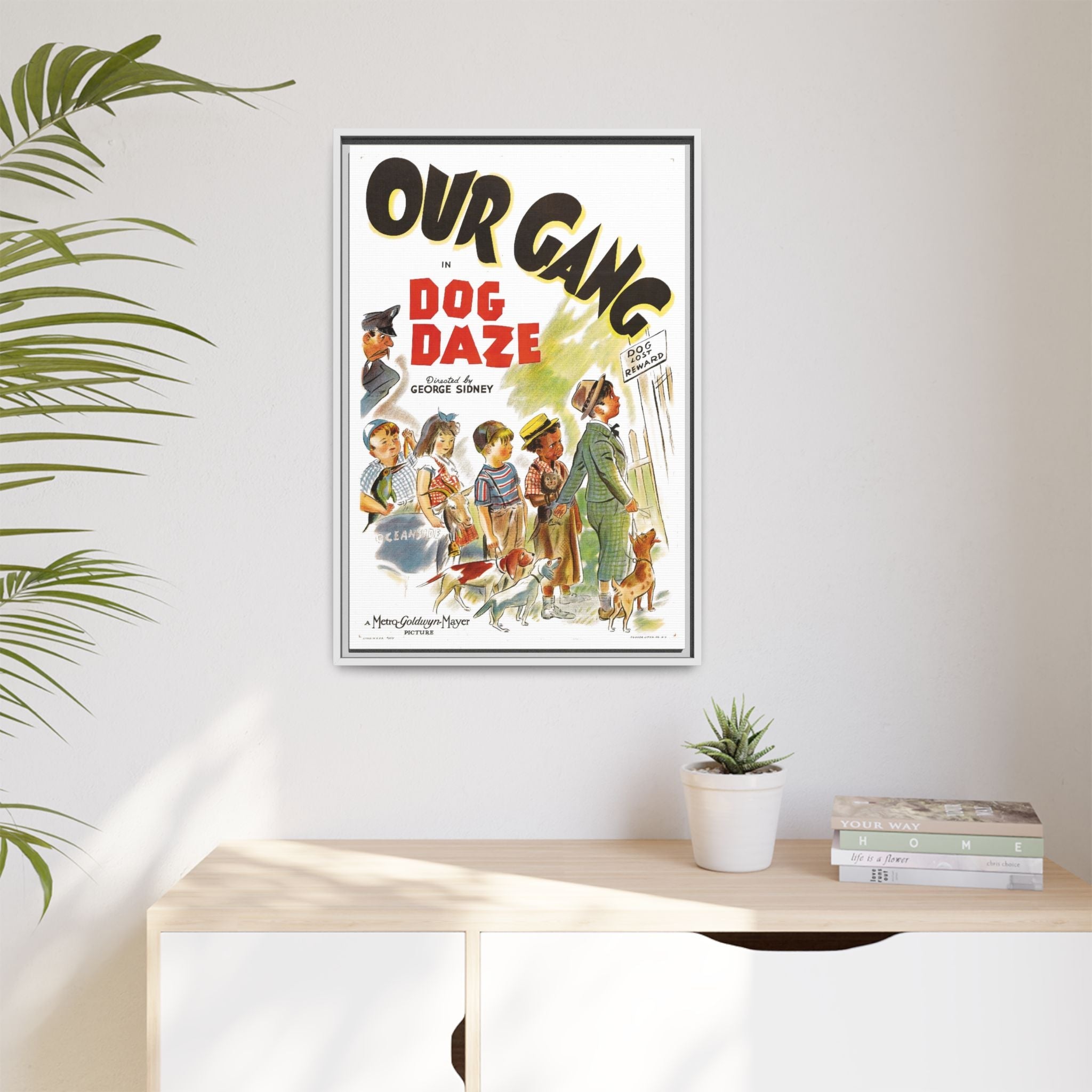 Cult Classic Large Gallery Framed Canvas 20" x 30" Movie Poster Art - Our Gang Dog Daze 1939 - POPvault