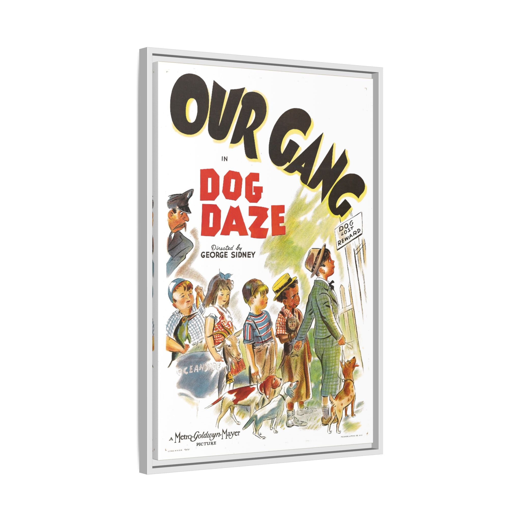 Cult Classic Large Gallery Framed Canvas 20" x 30" Movie Poster Art - Our Gang Dog Daze 1939 - POPvault