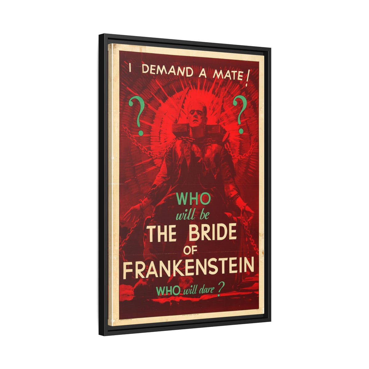 Cult Classic Large Gallery Framed Canvas 20" x 30" Movie Poster Art - Who Will Be The Bride Of Frankenstein 1935 - Canvas Print