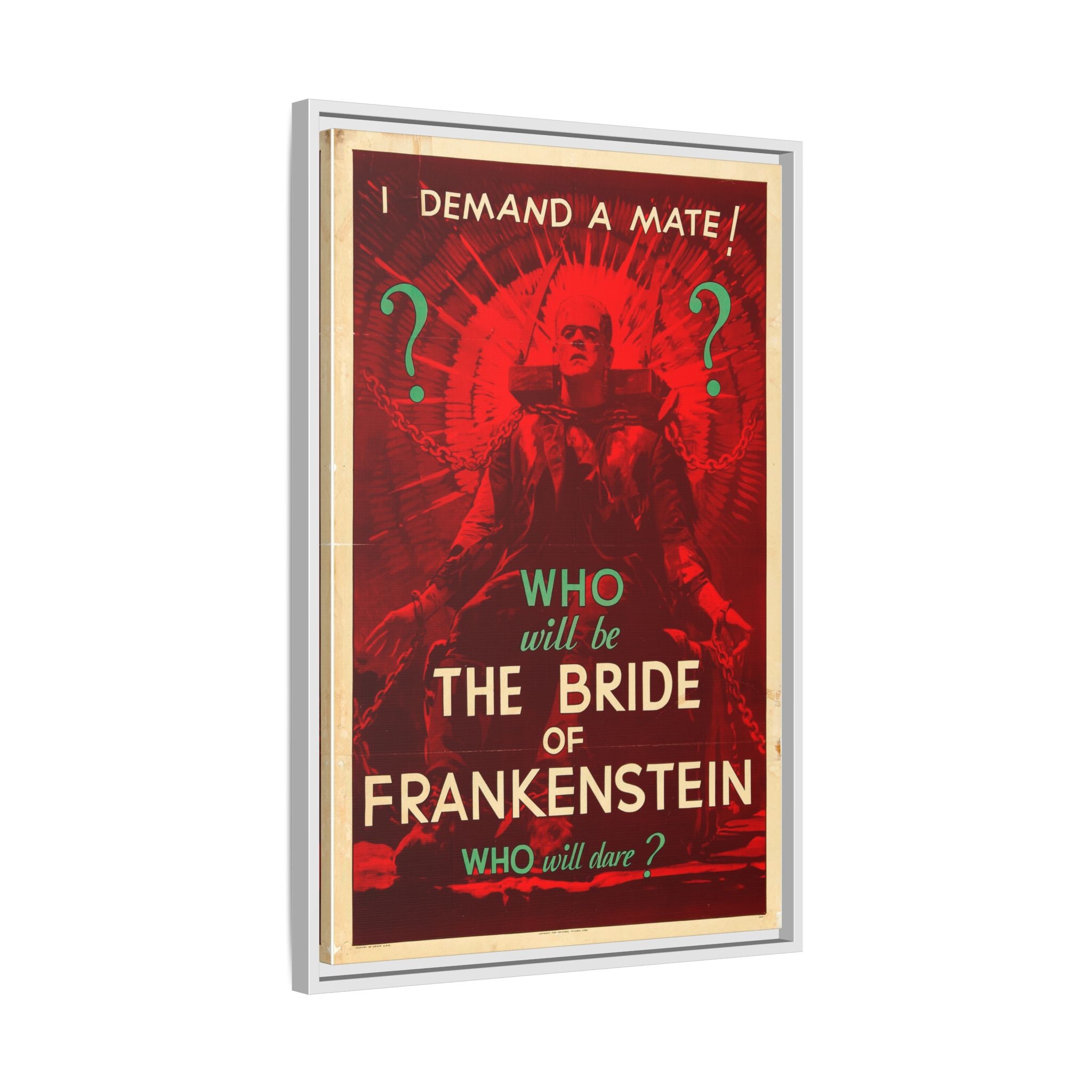Cult Classic Large Gallery Framed Canvas 20" x 30" Movie Poster Art - Who Will Be The Bride Of Frankenstein 1935 - POPvault