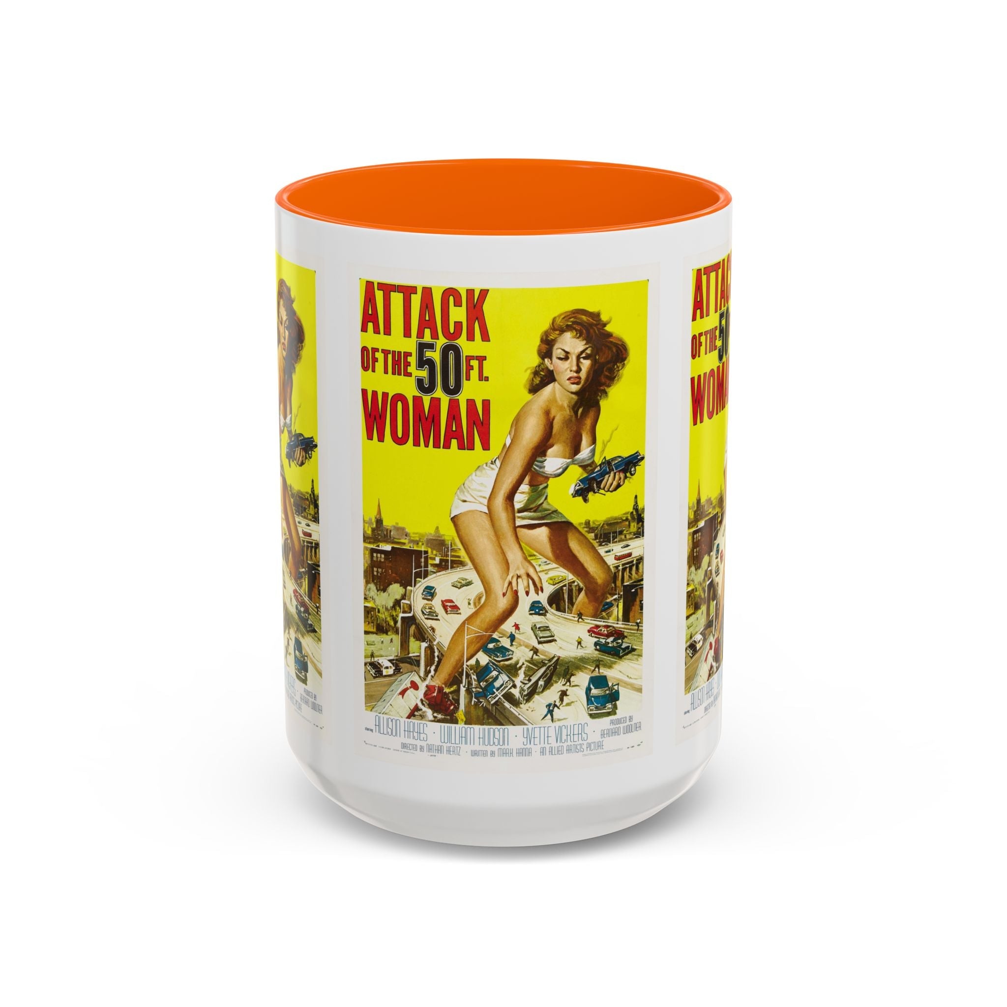 Cult Classic Movie Poster Art Accent Coffee Mug (11, 15oz) - Attack Of The Fifty Foot Woman 1958 - POPvault