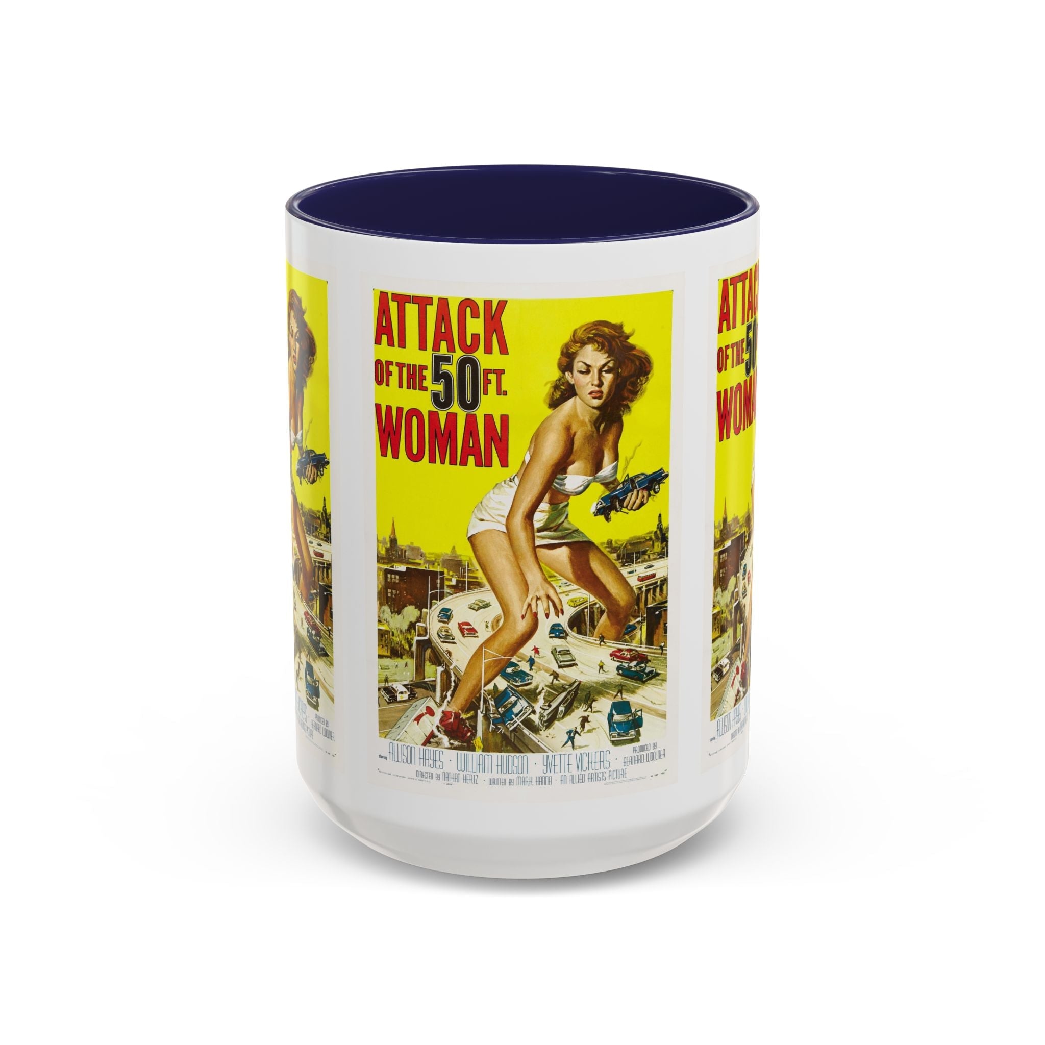 Cult Classic Movie Poster Art Accent Coffee Mug (11, 15oz) - Attack Of The Fifty Foot Woman 1958 - POPvault