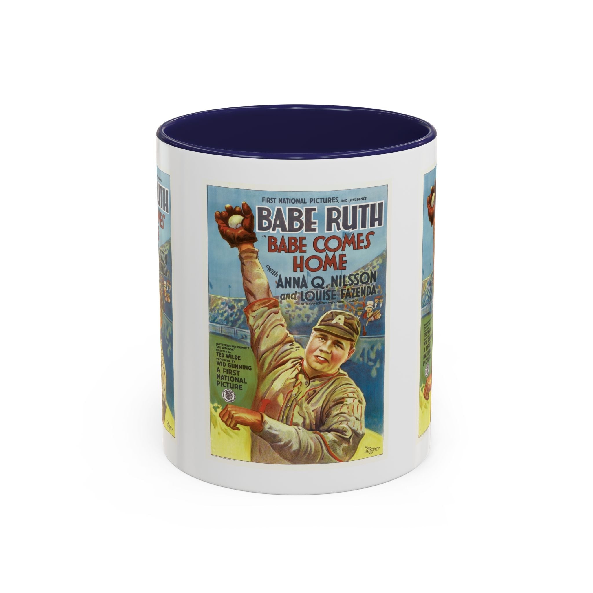 Cult Classic Movie Poster Art Accent Coffee Mug (11, 15oz) - Babe Comes Home | Babe Ruth 1927 - POPvault