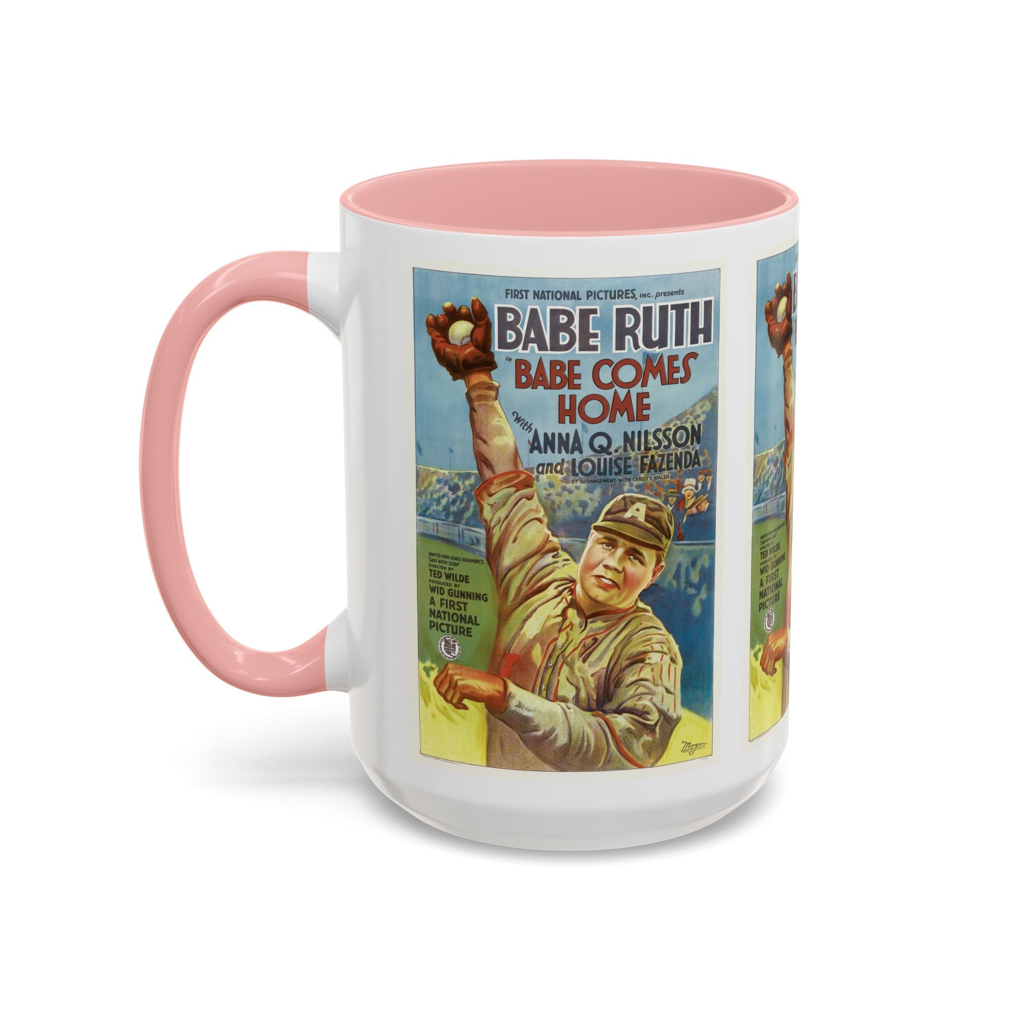 Cult Classic Movie Poster Art Accent Coffee Mug (11, 15oz) - Babe Comes Home | Babe Ruth 1927 - POPvault