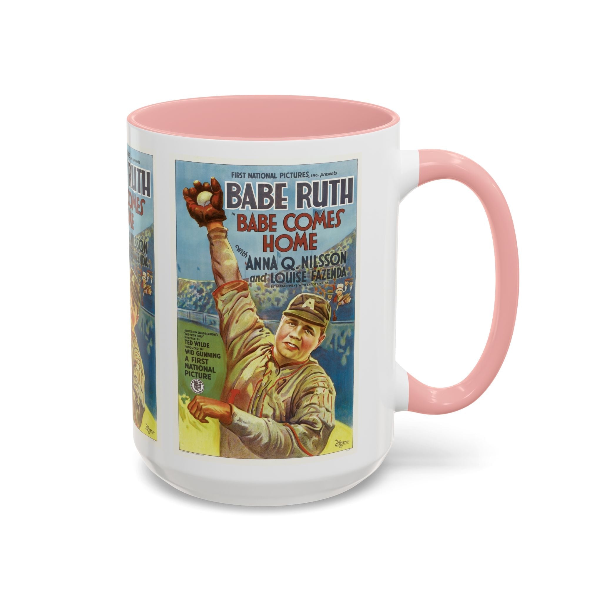 Cult Classic Movie Poster Art Accent Coffee Mug (11, 15oz) - Babe Comes Home | Babe Ruth 1927 - POPvault