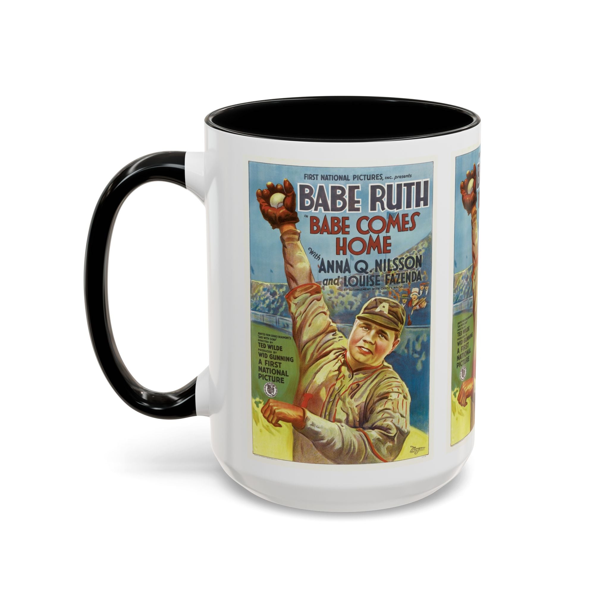 Cult Classic Movie Poster Art Accent Coffee Mug (11, 15oz) - Babe Comes Home | Babe Ruth 1927 - POPvault