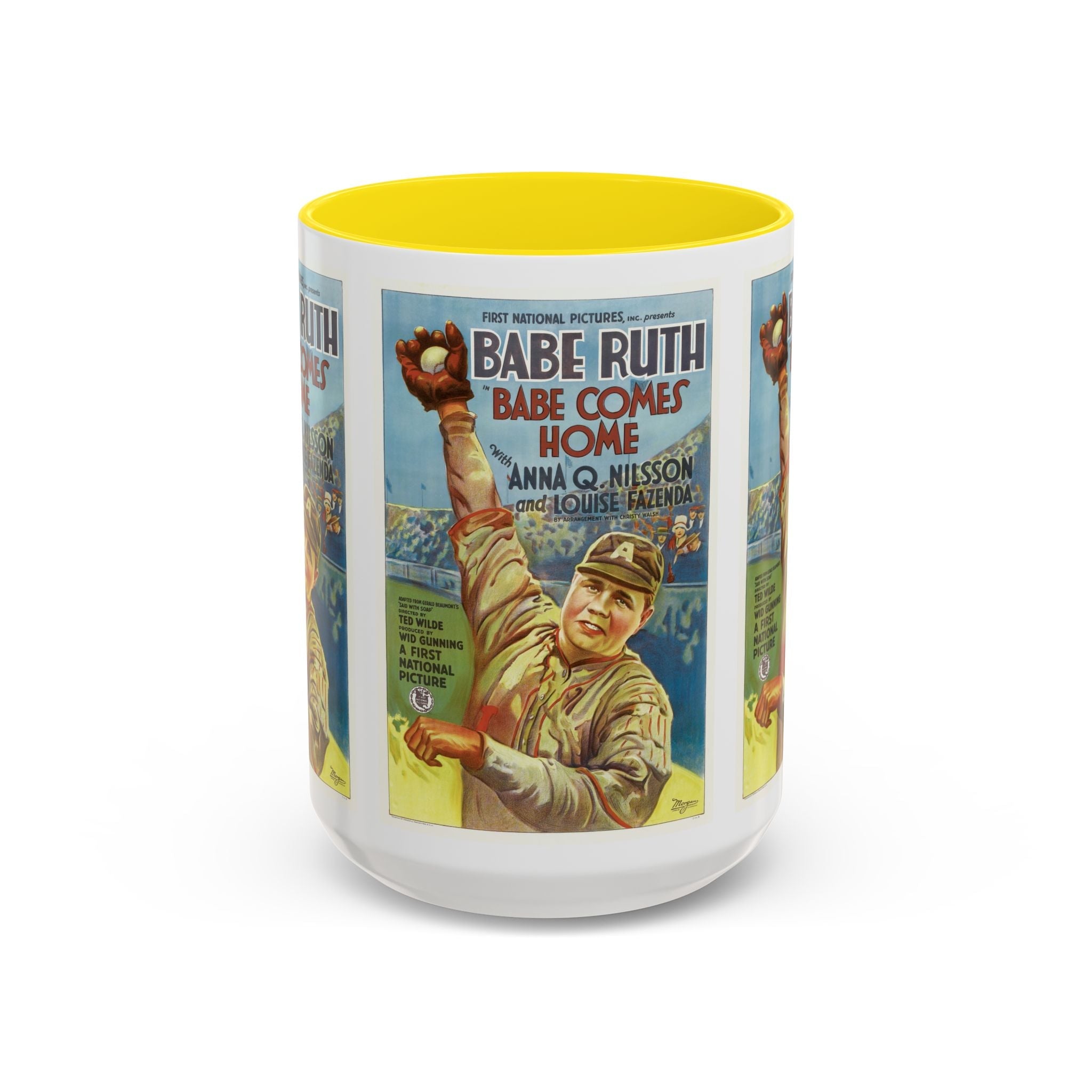 Cult Classic Movie Poster Art Accent Coffee Mug (11, 15oz) - Babe Comes Home | Babe Ruth 1927 - POPvault