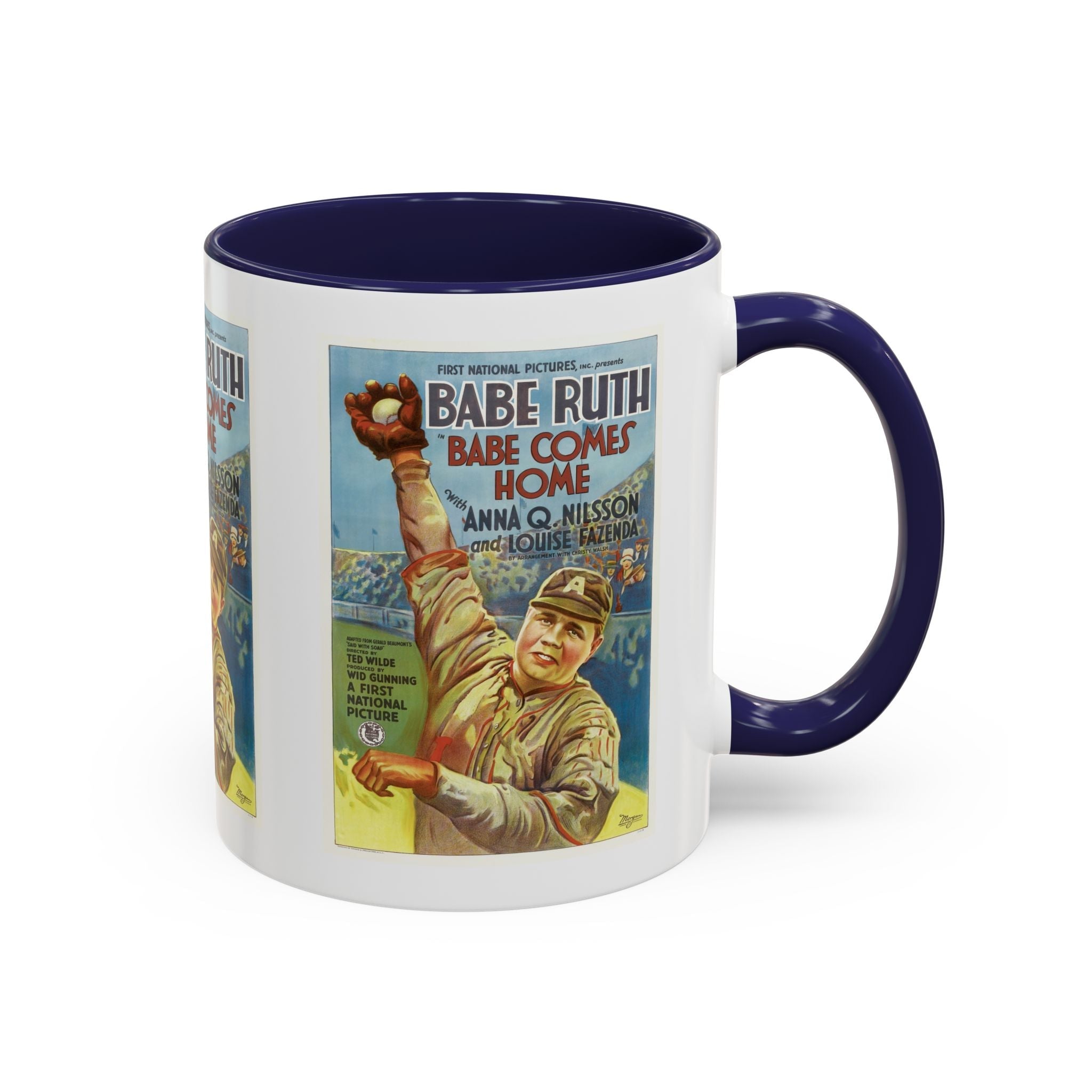 Cult Classic Movie Poster Art Accent Coffee Mug (11, 15oz) - Babe Comes Home | Babe Ruth 1927 - POPvault