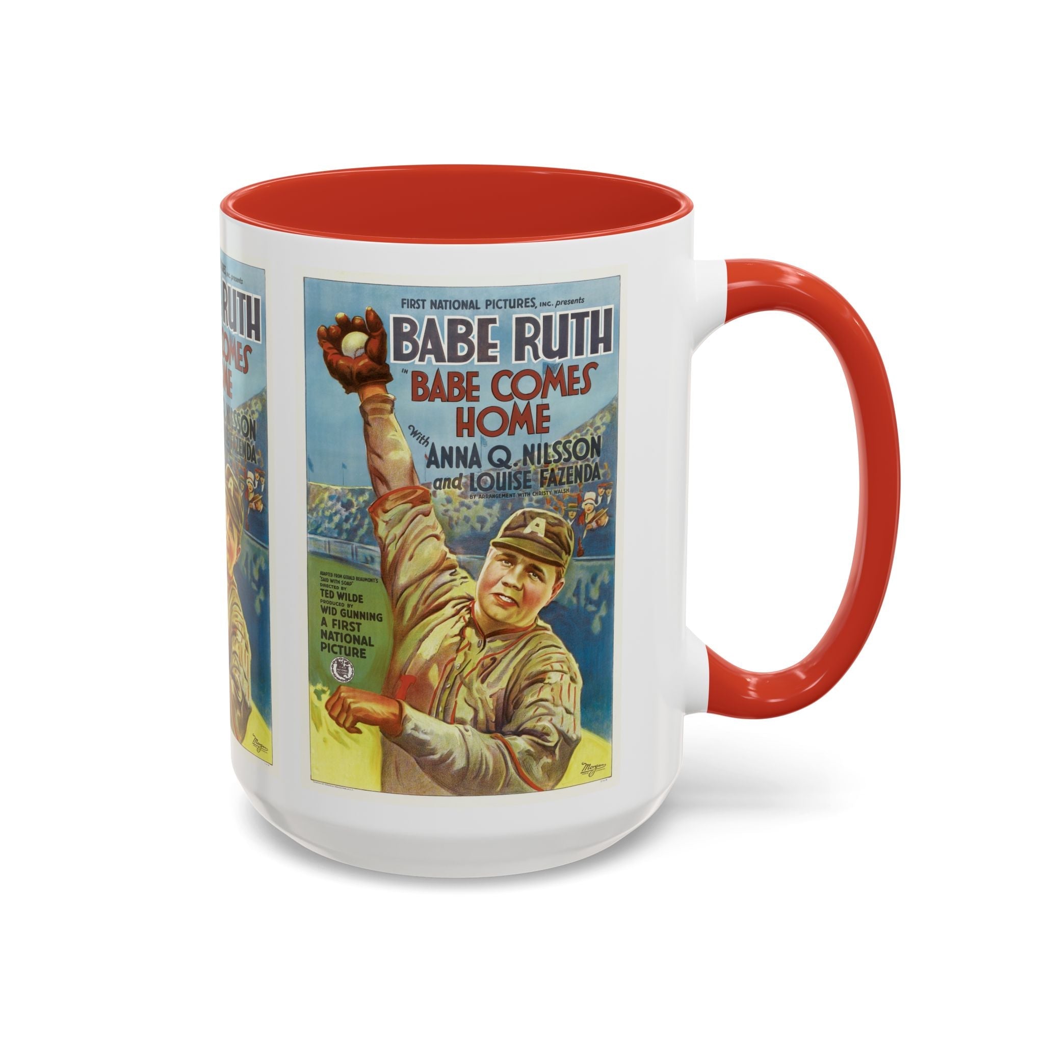 Cult Classic Movie Poster Art Accent Coffee Mug (11, 15oz) - Babe Comes Home | Babe Ruth 1927 - POPvault