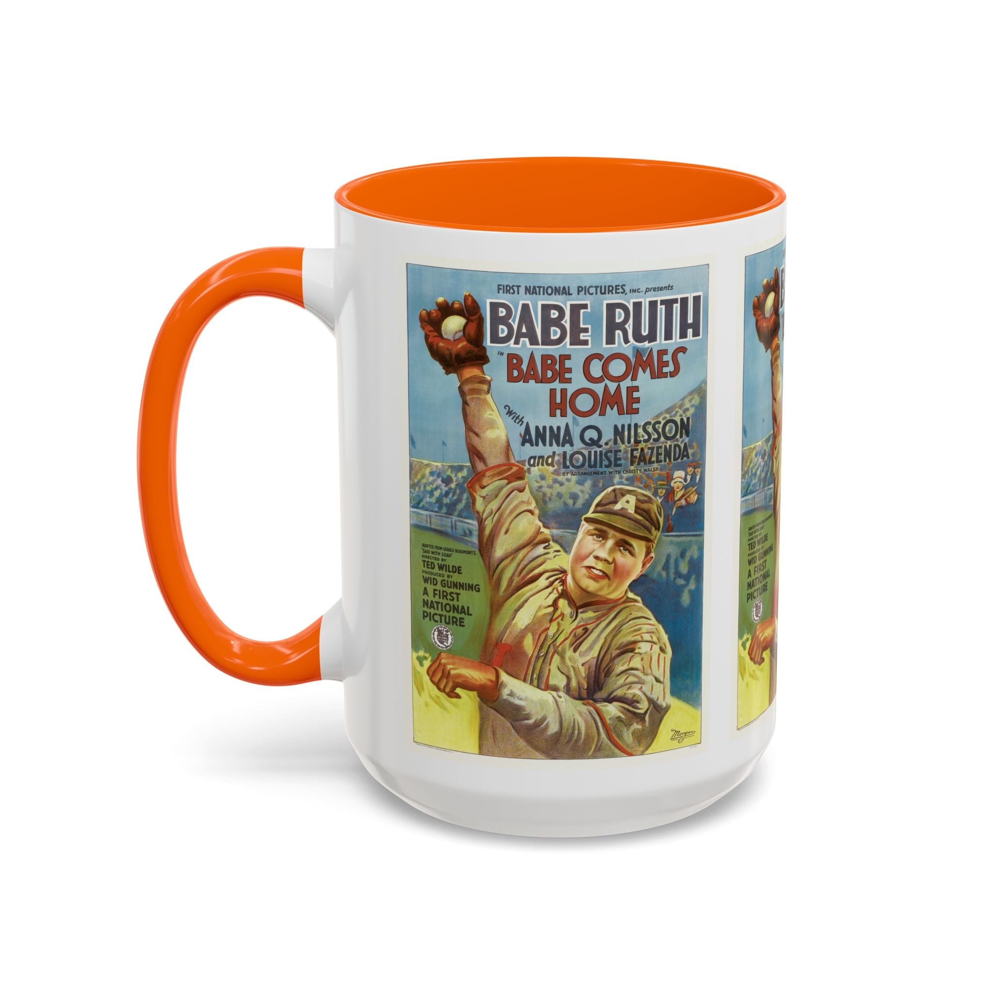 Cult Classic Movie Poster Art Accent Coffee Mug (11, 15oz) - Babe Comes Home | Babe Ruth 1927 - POPvault