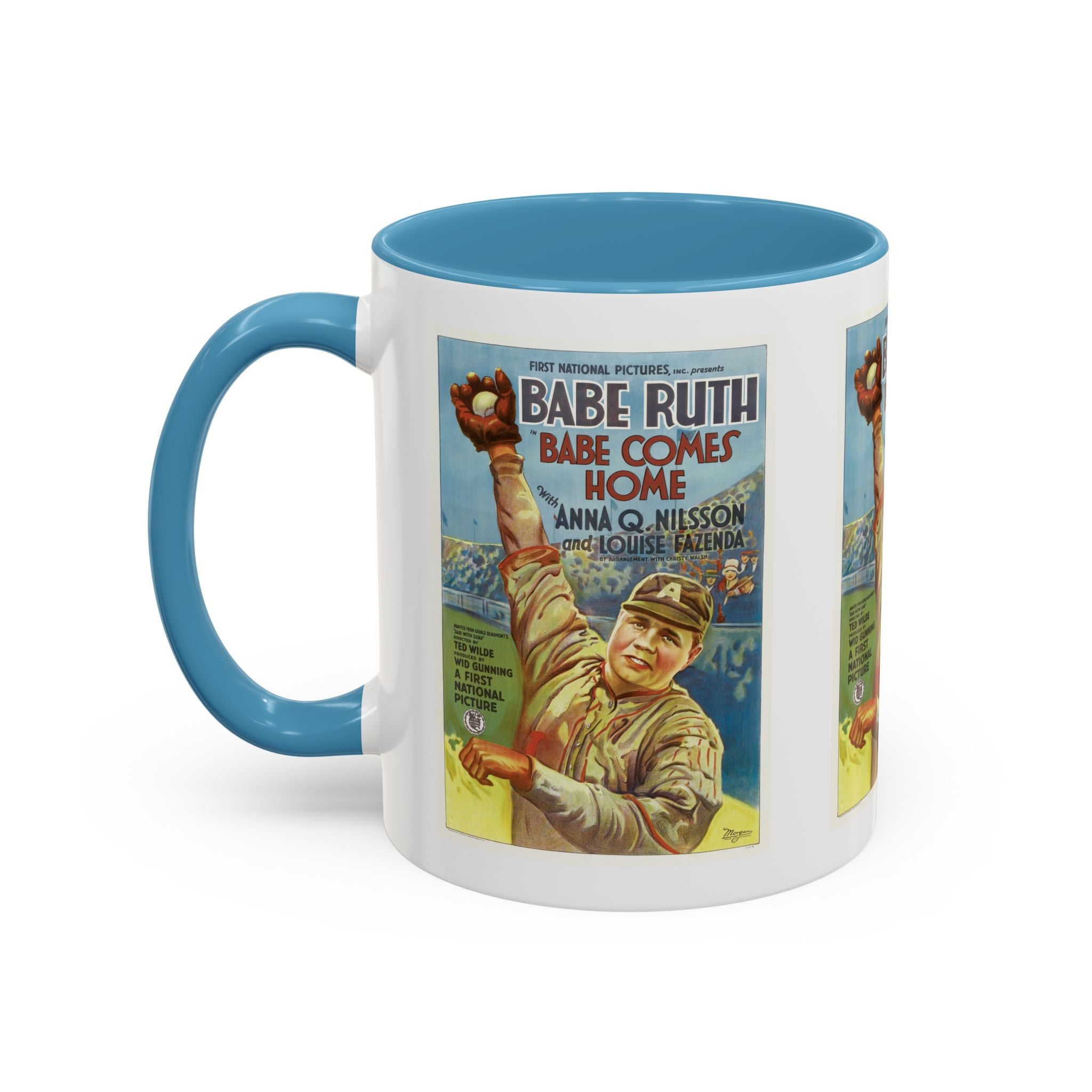 Cult Classic Movie Poster Art Accent Coffee Mug (11, 15oz) - Babe Comes Home | Babe Ruth 1927 - POPvault