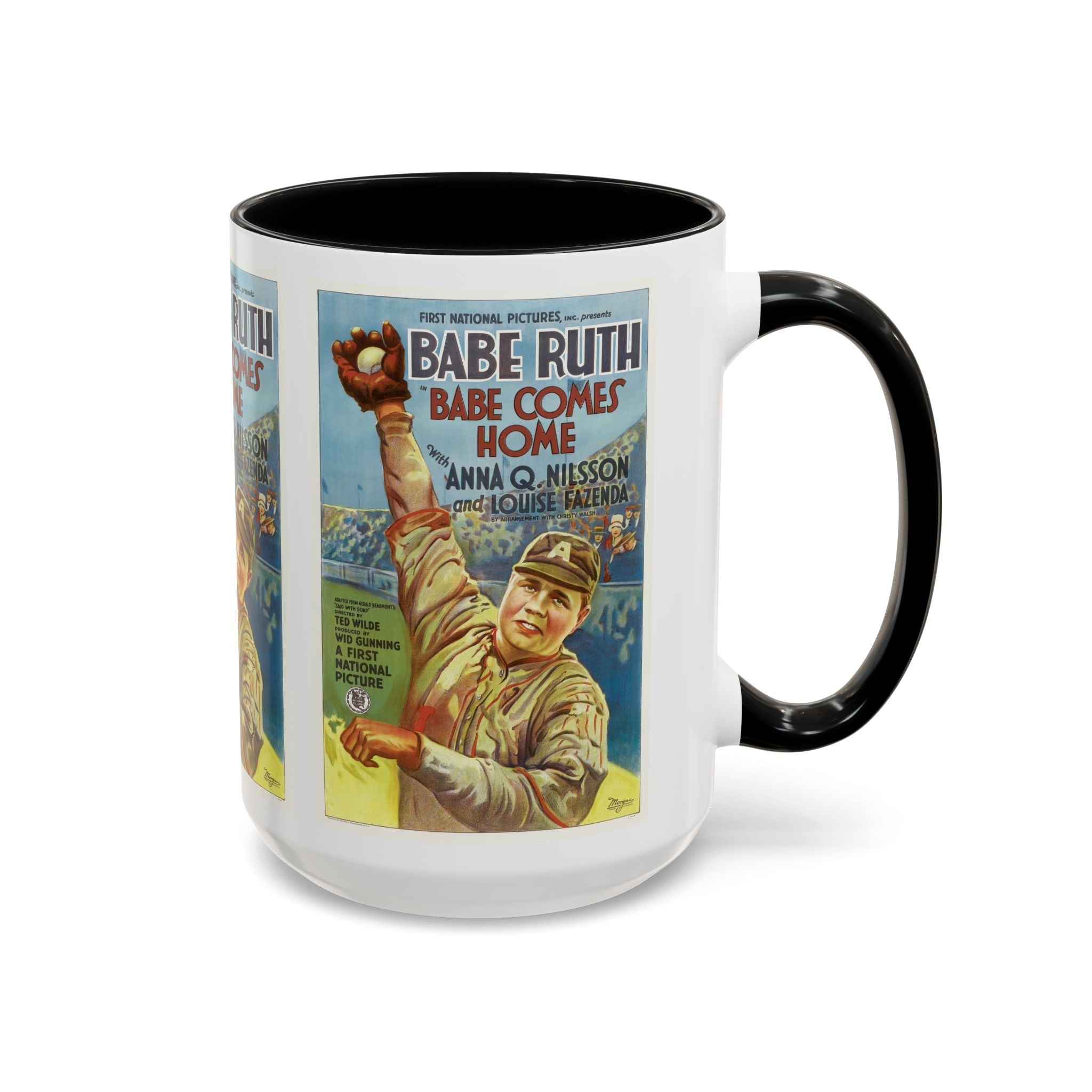 Cult Classic Movie Poster Art Accent Coffee Mug (11, 15oz) - Babe Comes Home | Babe Ruth 1927 - POPvault