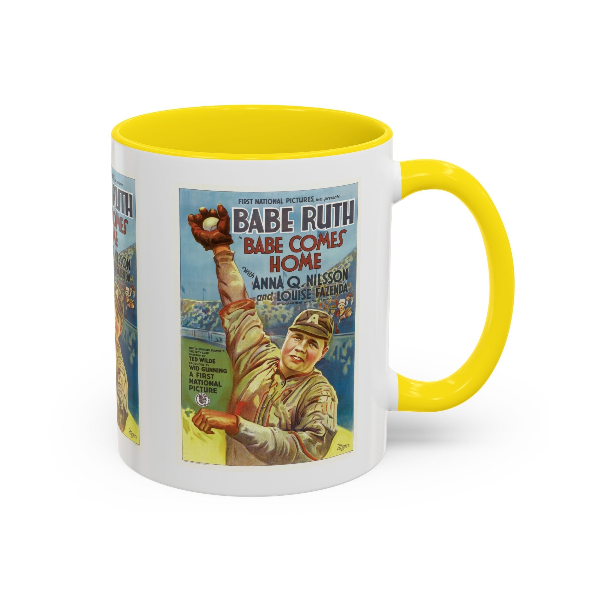 Cult Classic Movie Poster Art Accent Coffee Mug (11, 15oz) - Babe Comes Home | Babe Ruth 1927 - POPvault