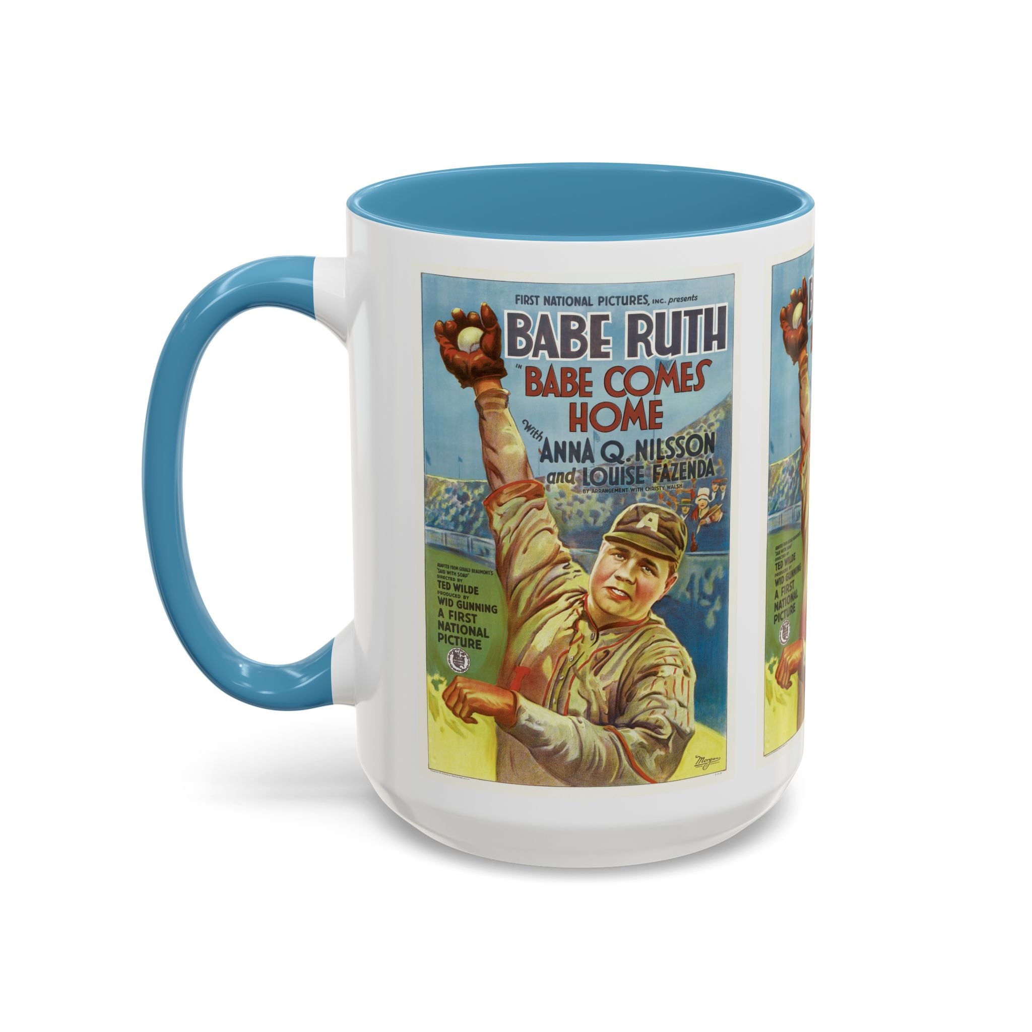 Cult Classic Movie Poster Art Accent Coffee Mug (11, 15oz) - Babe Comes Home | Babe Ruth 1927 - POPvault