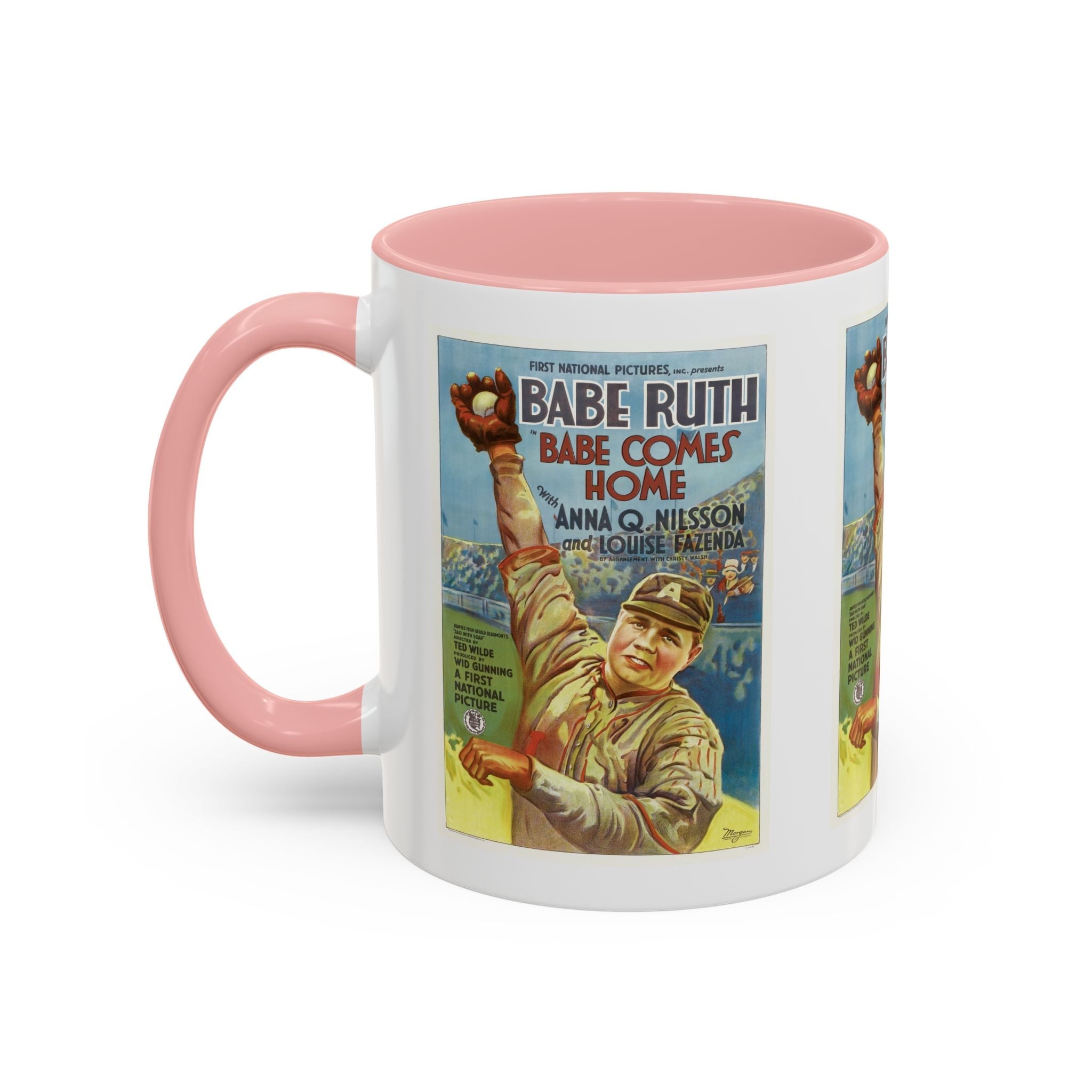 Cult Classic Movie Poster Art Accent Coffee Mug (11, 15oz) - Babe Comes Home | Babe Ruth 1927 - POPvault