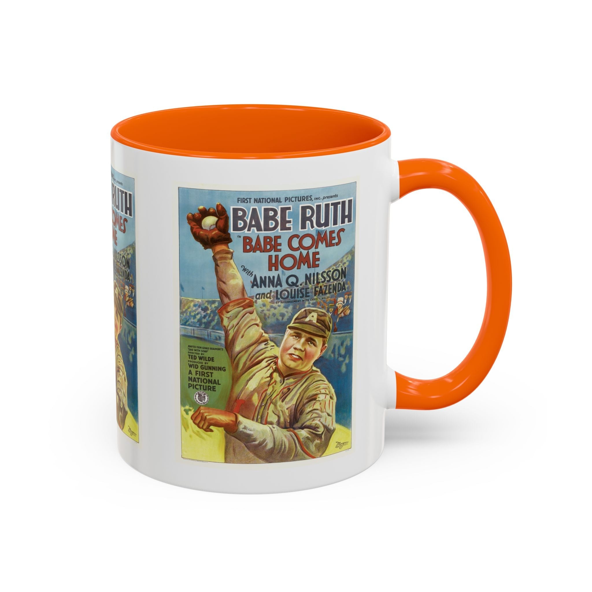 Cult Classic Movie Poster Art Accent Coffee Mug (11, 15oz) - Babe Comes Home | Babe Ruth 1927 - POPvault
