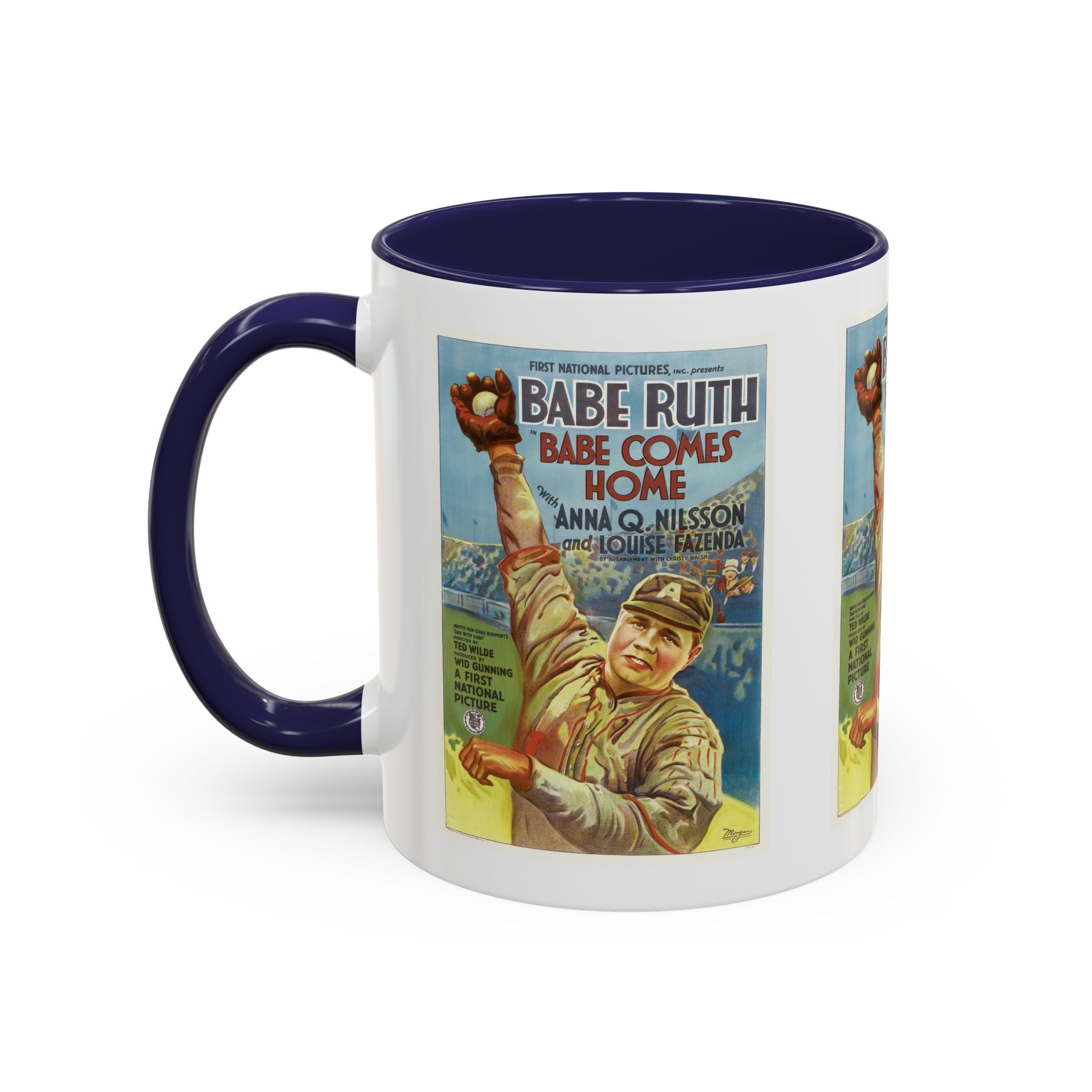 Cult Classic Movie Poster Art Accent Coffee Mug (11, 15oz) - Babe Comes Home | Babe Ruth 1927 - POPvault
