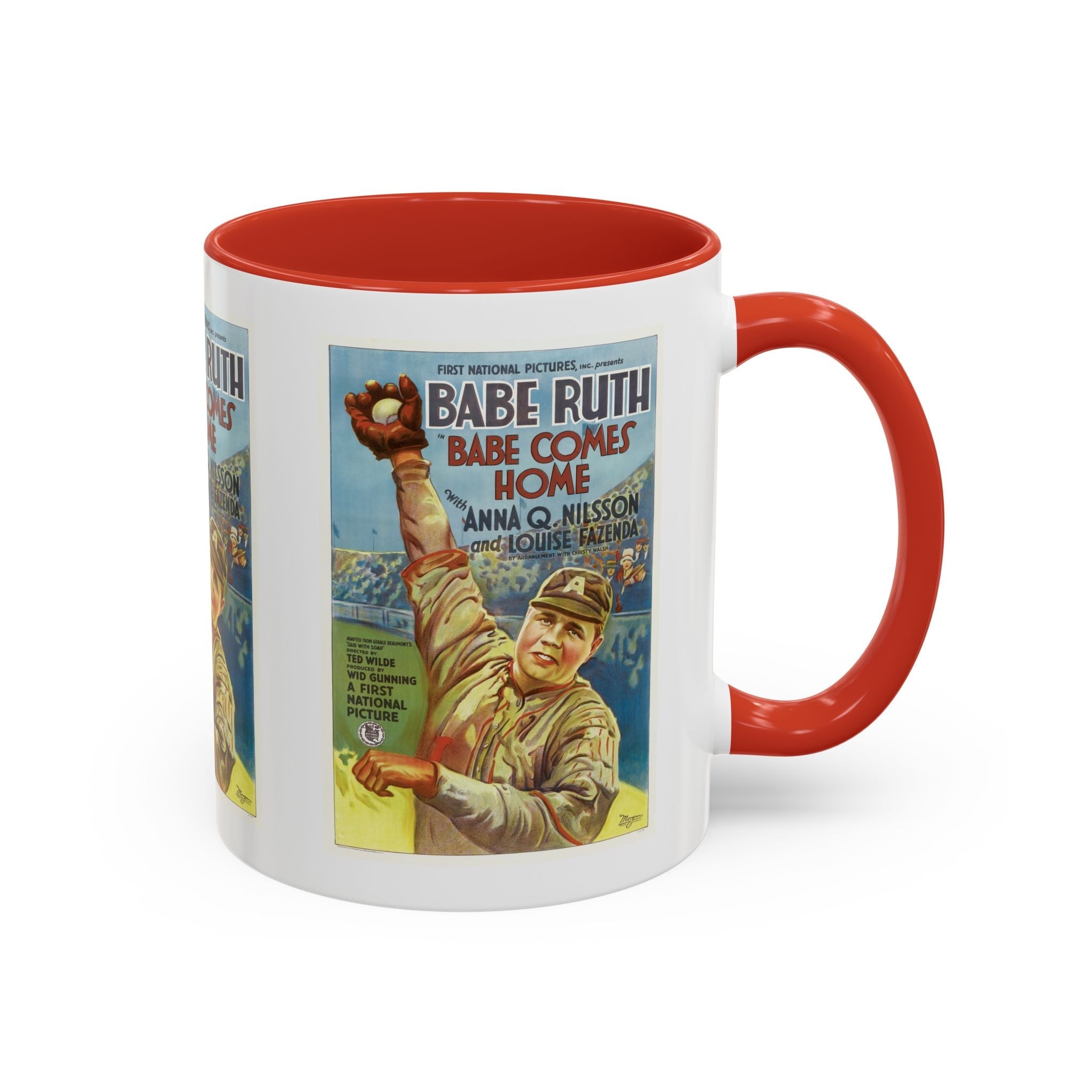 Cult Classic Movie Poster Art Accent Coffee Mug (11, 15oz) - Babe Comes Home | Babe Ruth 1927 - POPvault