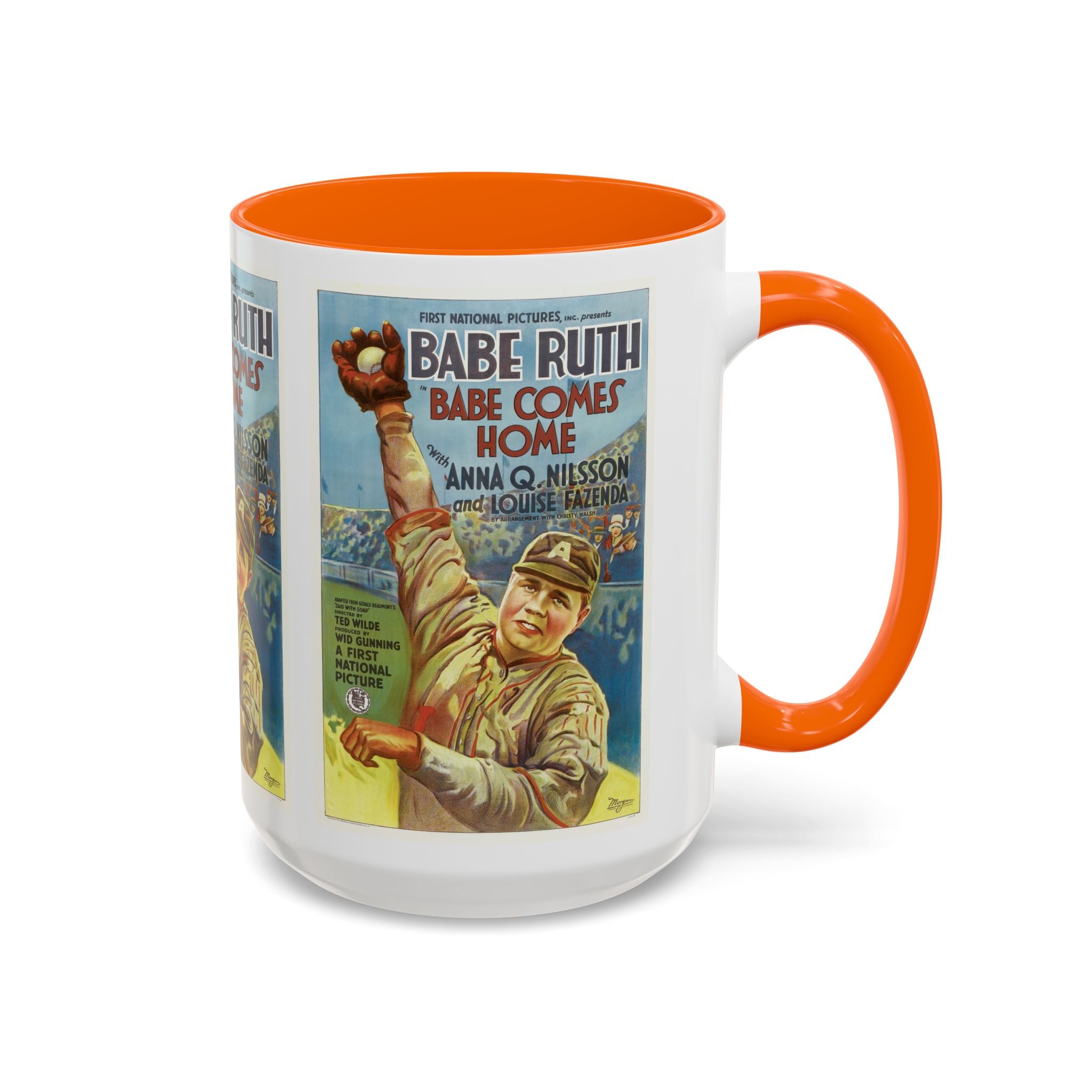 Cult Classic Movie Poster Art Accent Coffee Mug (11, 15oz) - Babe Comes Home | Babe Ruth 1927 - POPvault