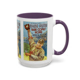Cult Classic Movie Poster Art Accent Coffee Mug (11, 15oz) - Babe Comes Home | Babe Ruth 1927 - POPvault