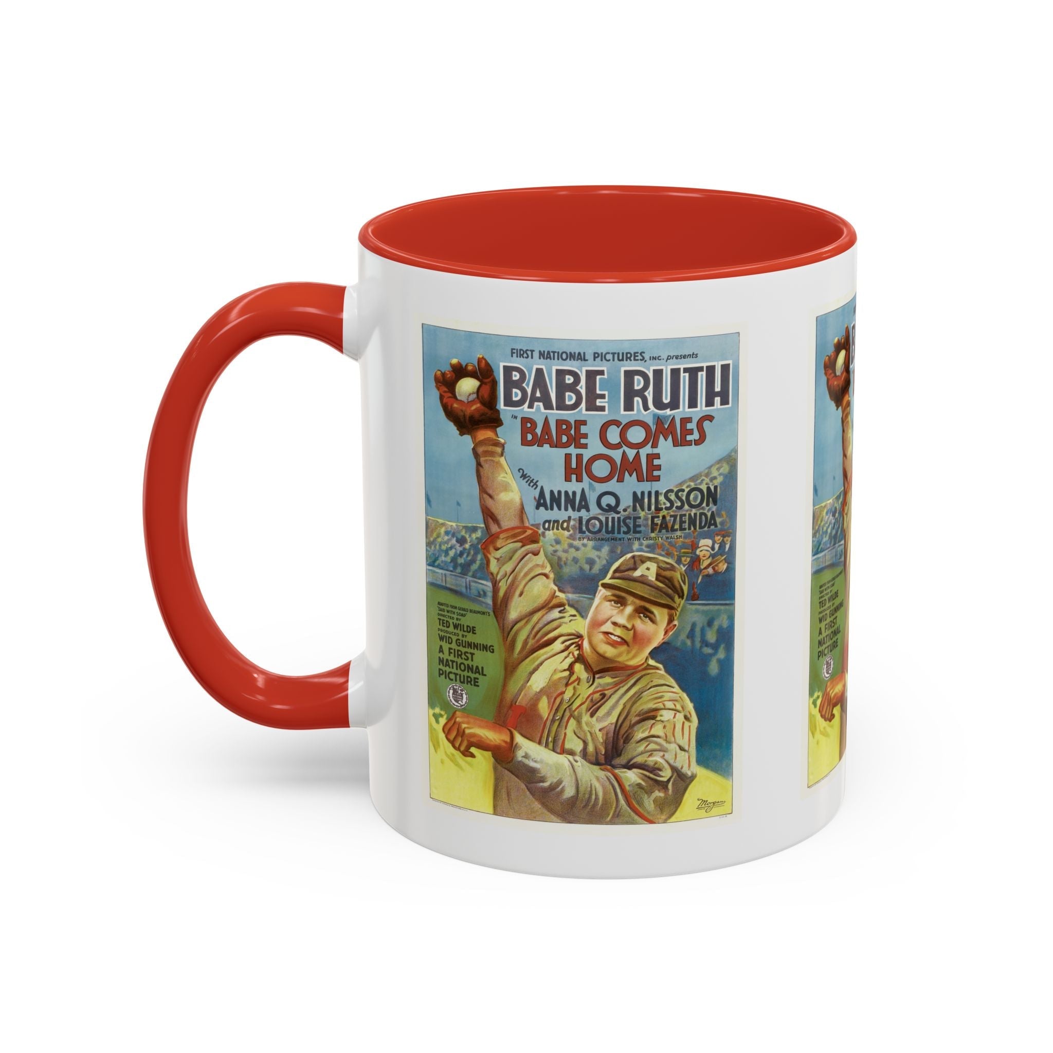 Cult Classic Movie Poster Art Accent Coffee Mug (11, 15oz) - Babe Comes Home | Babe Ruth 1927 - POPvault