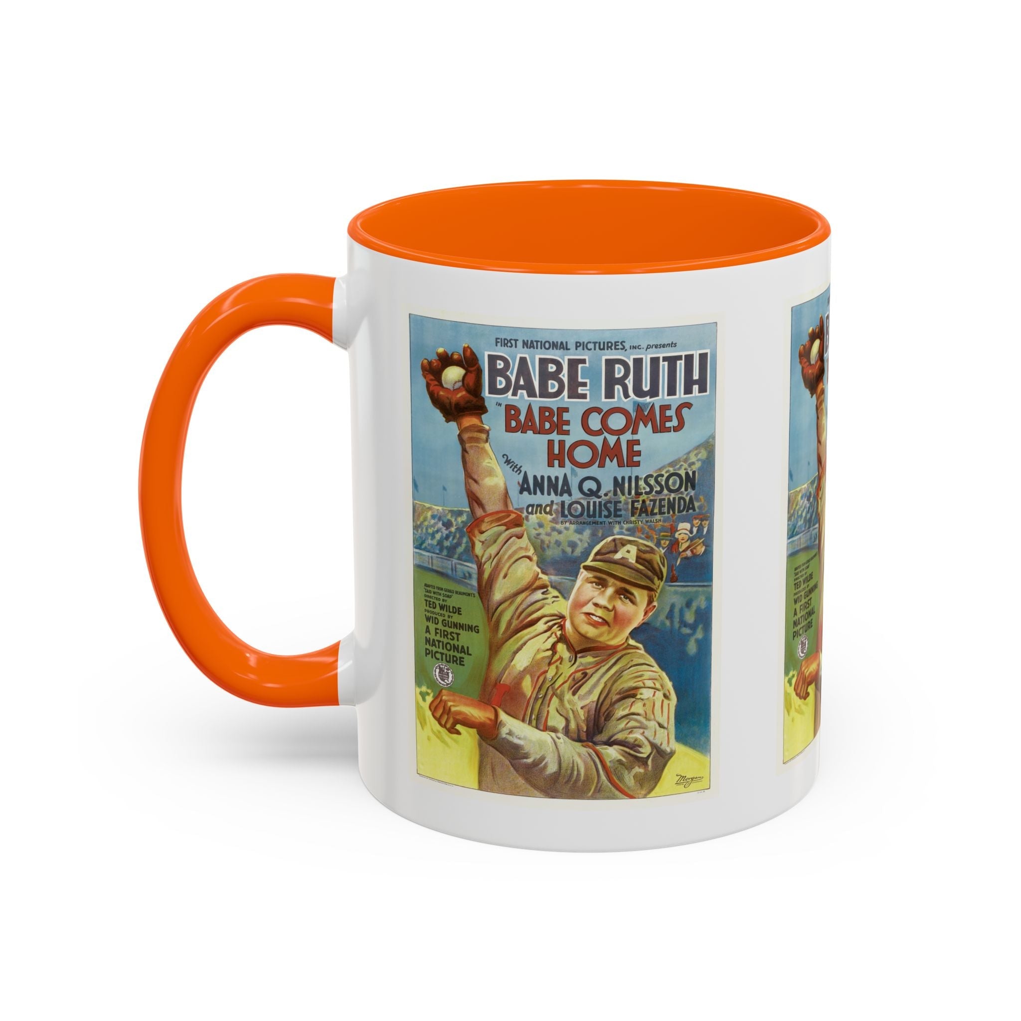 Cult Classic Movie Poster Art Accent Coffee Mug (11, 15oz) - Babe Comes Home | Babe Ruth 1927 - POPvault