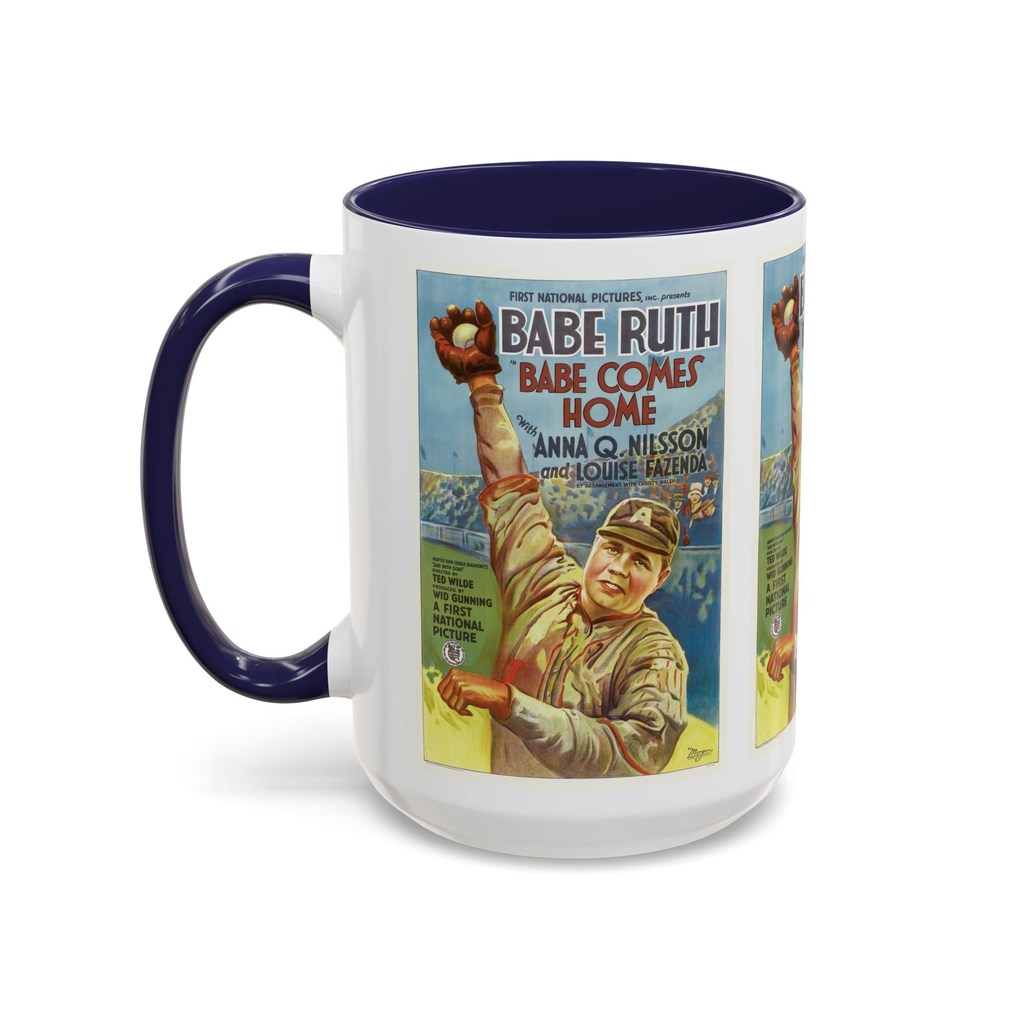 Cult Classic Movie Poster Art Accent Coffee Mug (11, 15oz) - Babe Comes Home | Babe Ruth 1927 - POPvault