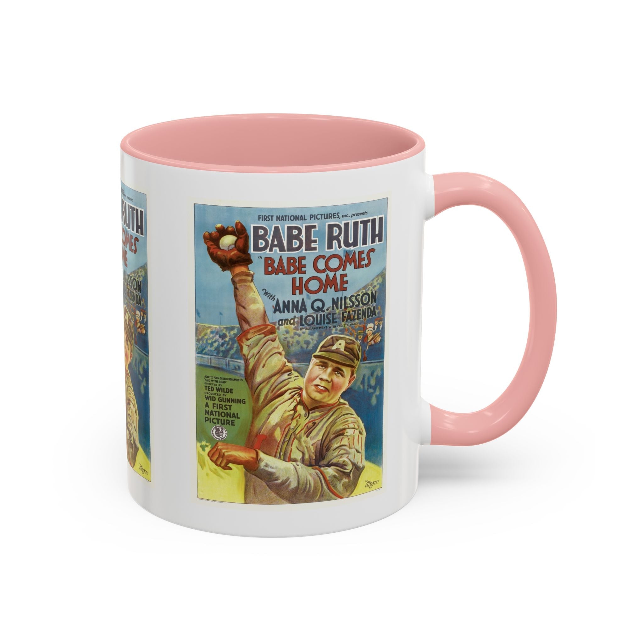 Cult Classic Movie Poster Art Accent Coffee Mug (11, 15oz) - Babe Comes Home | Babe Ruth 1927 - POPvault