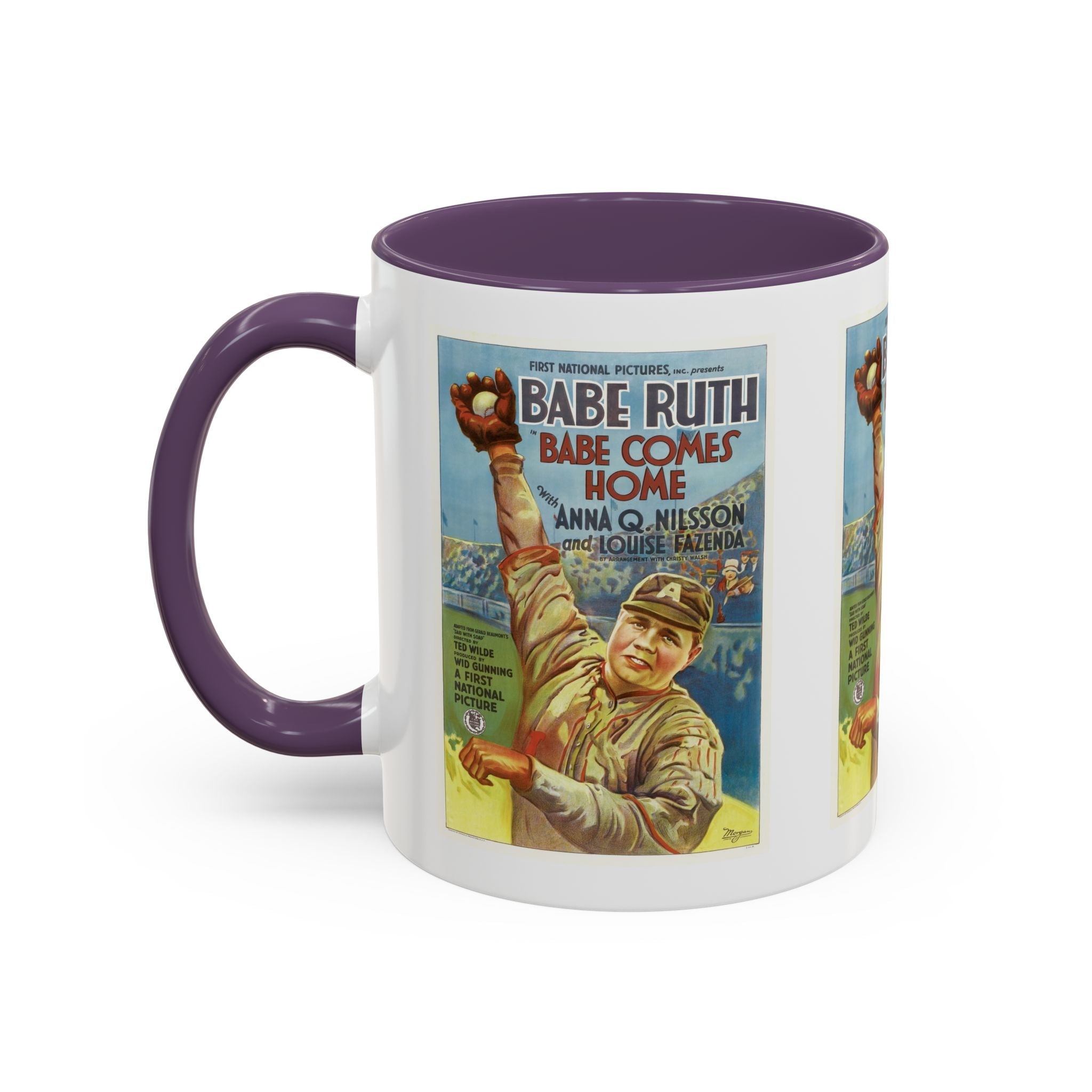 Cult Classic Movie Poster Art Accent Coffee Mug (11, 15oz) - Babe Comes Home | Babe Ruth 1927 - POPvault