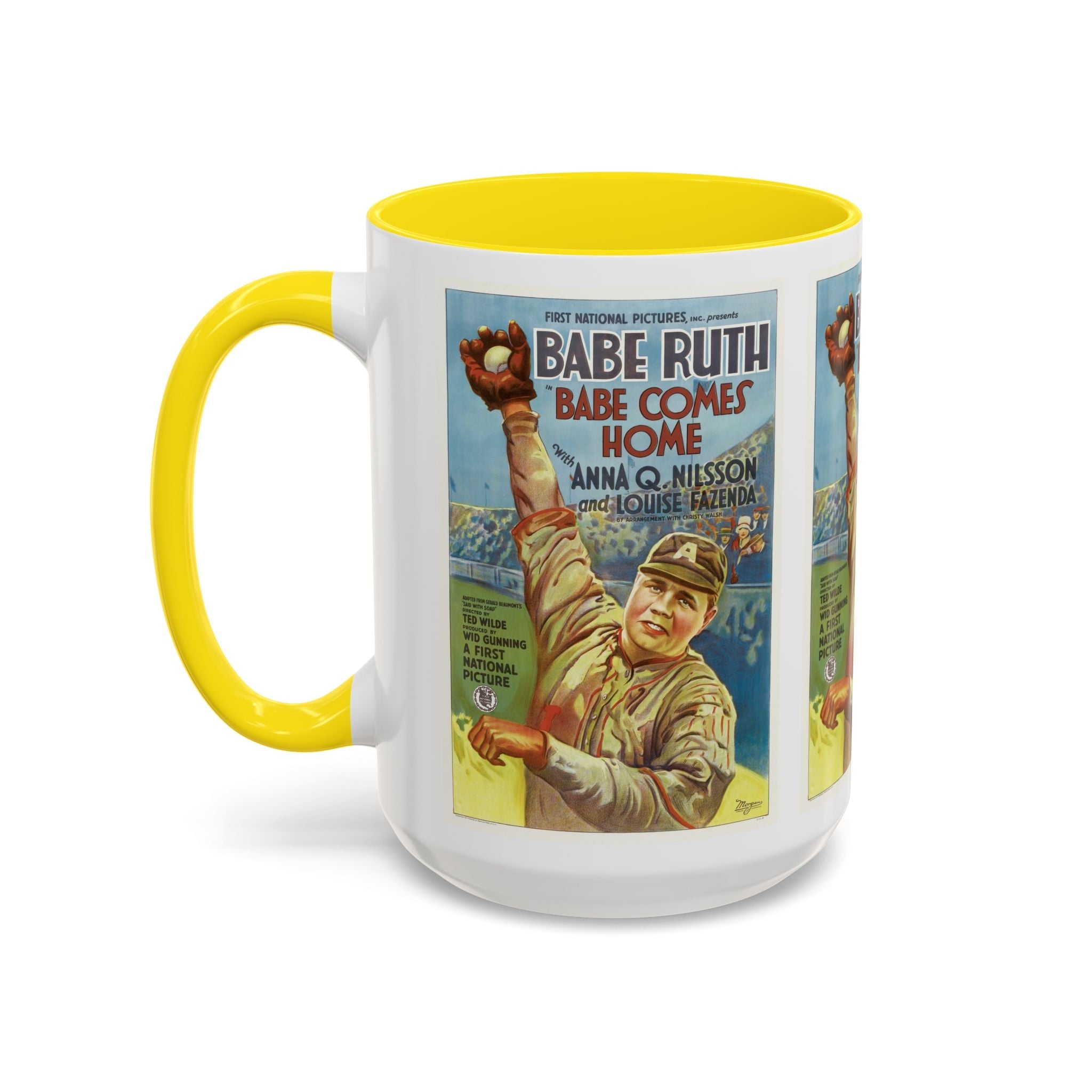 Cult Classic Movie Poster Art Accent Coffee Mug (11, 15oz) - Babe Comes Home | Babe Ruth 1927 - POPvault