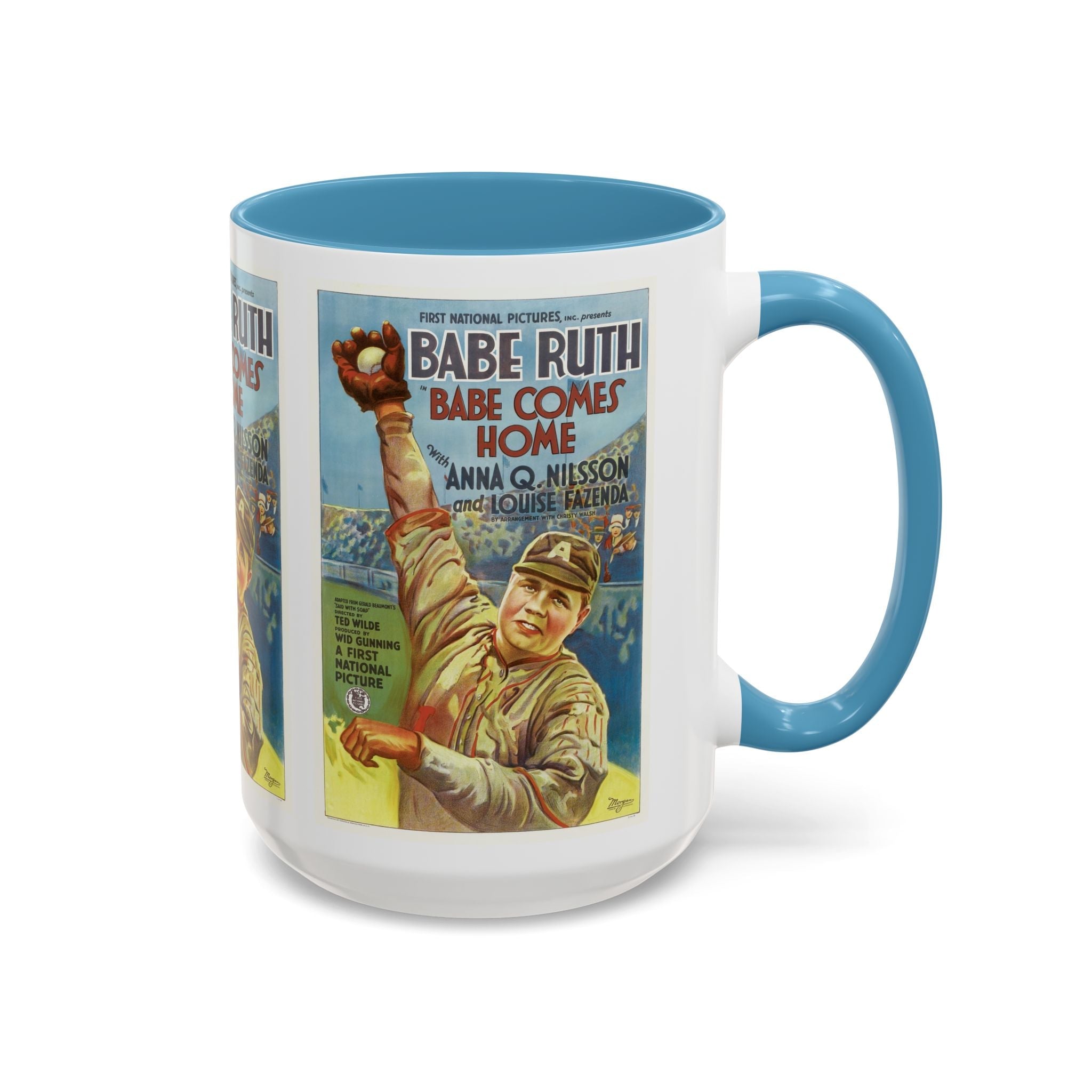 Cult Classic Movie Poster Art Accent Coffee Mug (11, 15oz) - Babe Comes Home | Babe Ruth 1927 - POPvault