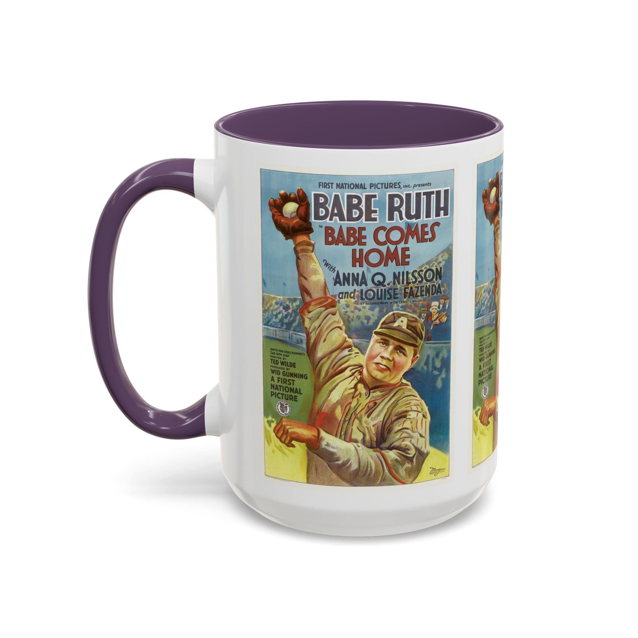 Cult Classic Movie Poster Art Accent Coffee Mug (11, 15oz) - Babe Comes Home | Babe Ruth 1927 - POPvault